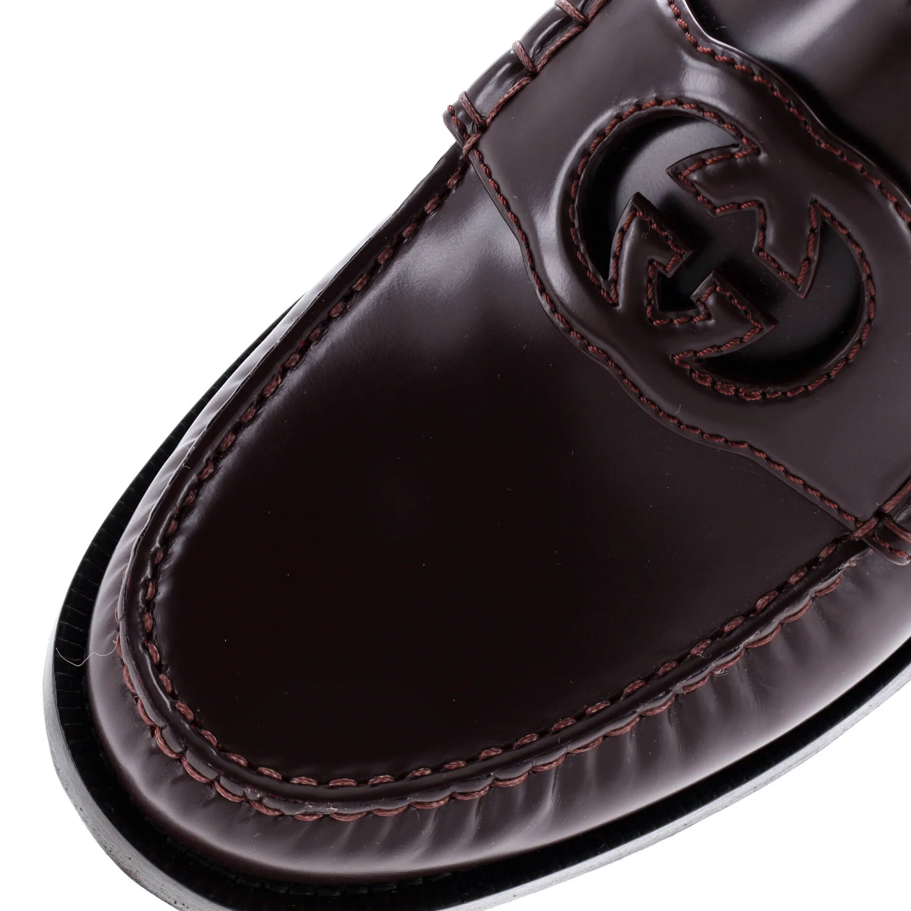 Men's Interlocking G Cutout Loafers Leather - Image 5