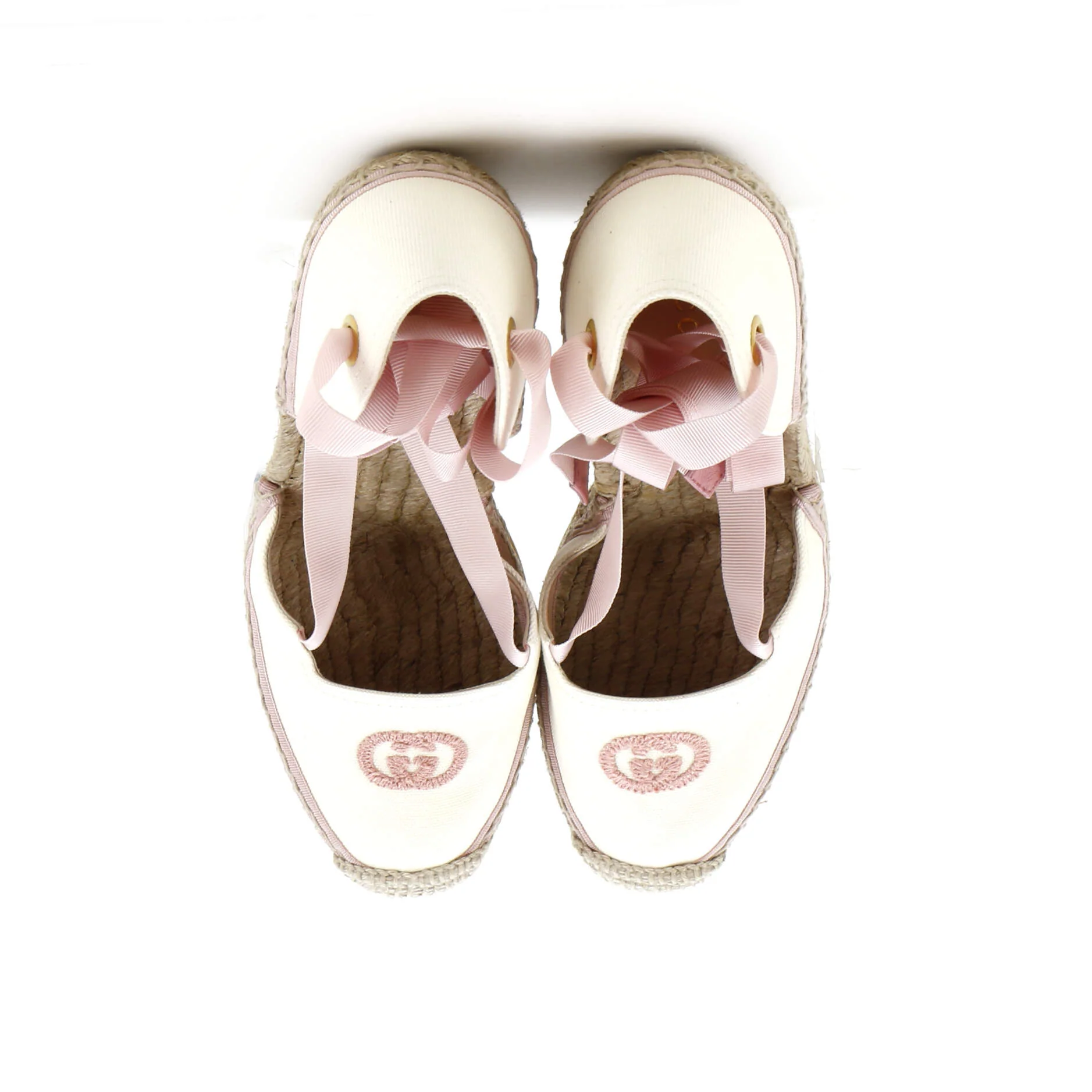 Women's Interlocking G Wedge Espadrilles Embroidered Canvas - Image 2