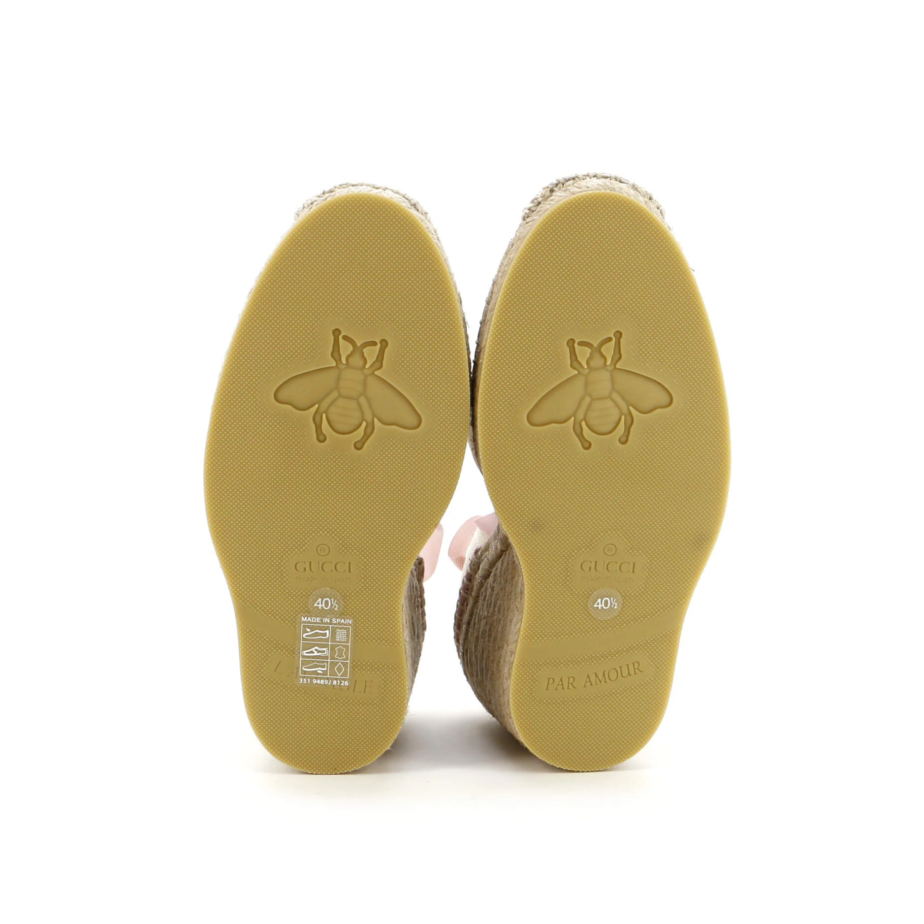 Women's Interlocking G Wedge Espadrilles Embroidered Canvas - Image 4