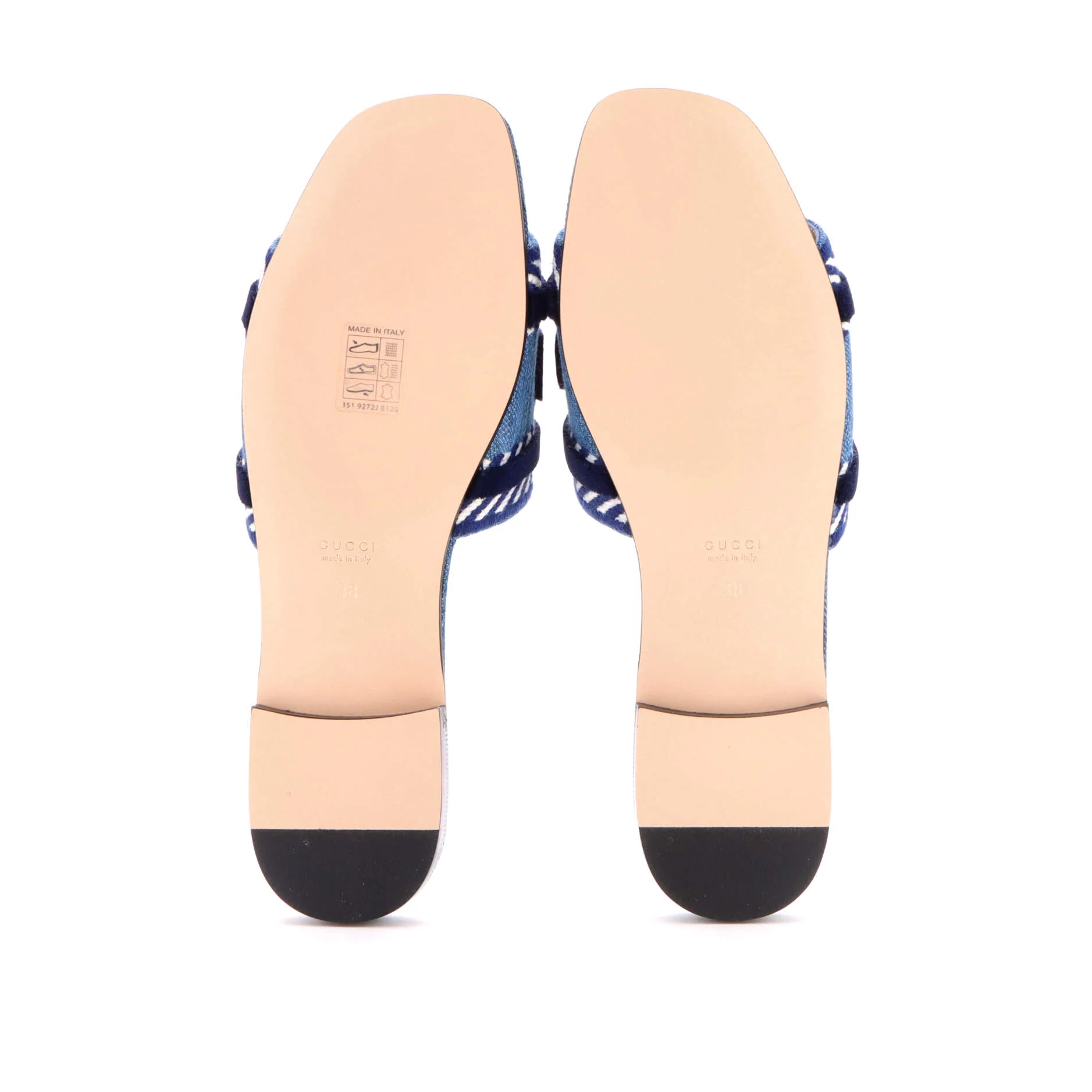Women's Logo Slide Sandals Embroidered Denim - Image 4