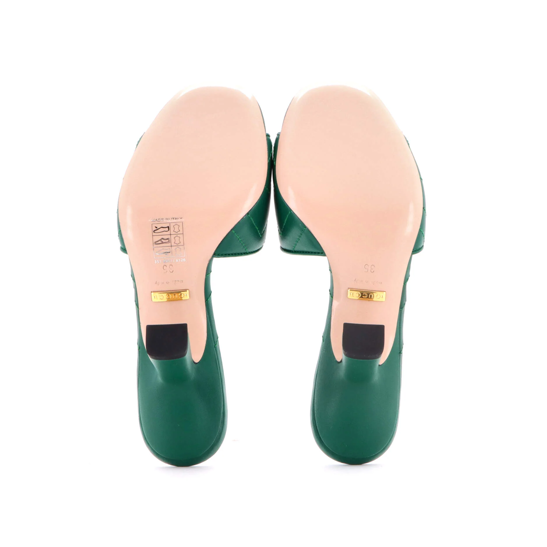 Women's Marmont Slide Heeled Sandals Matelasse Leather - Image 4