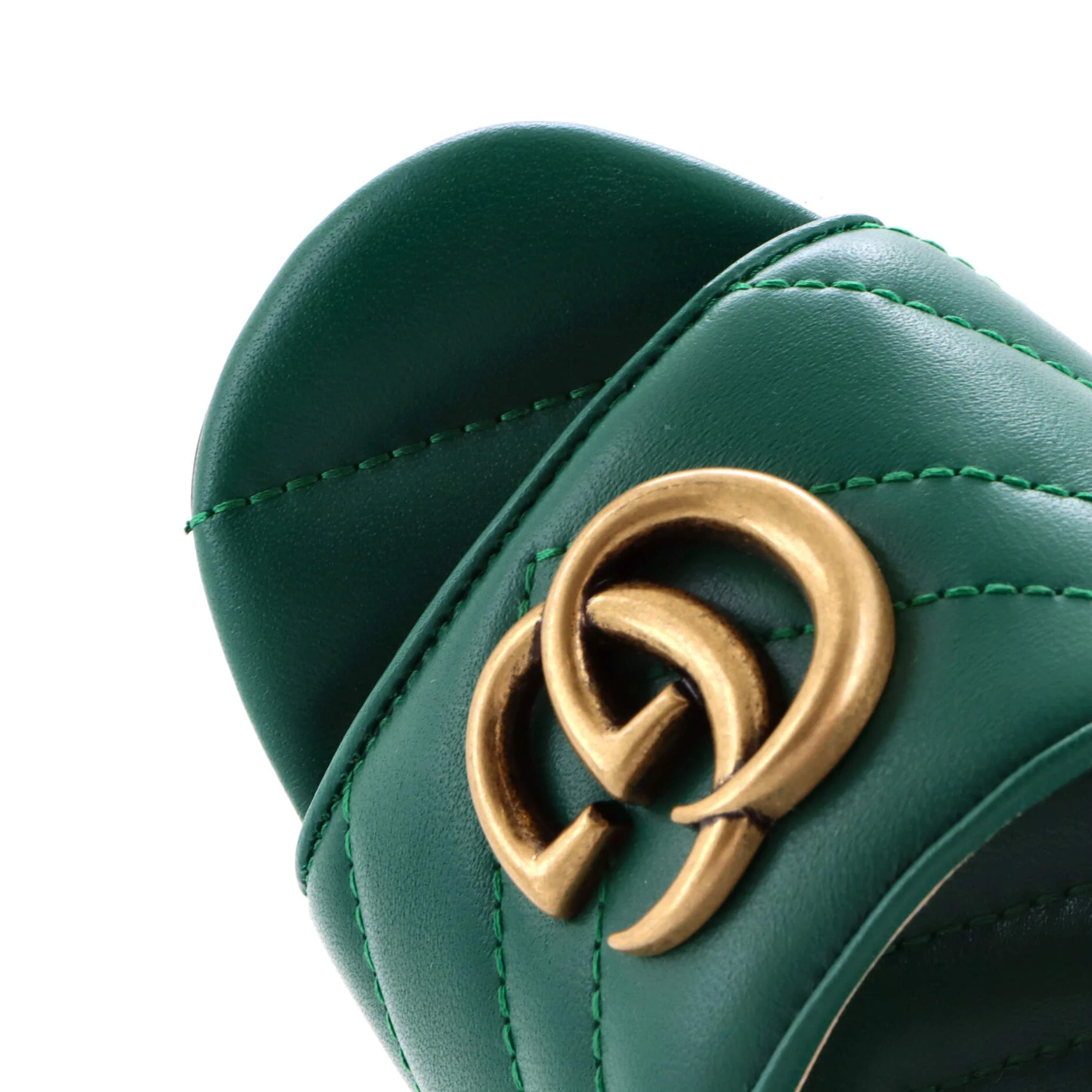 Women's Marmont Slide Heeled Sandals Matelasse Leather - Image 5