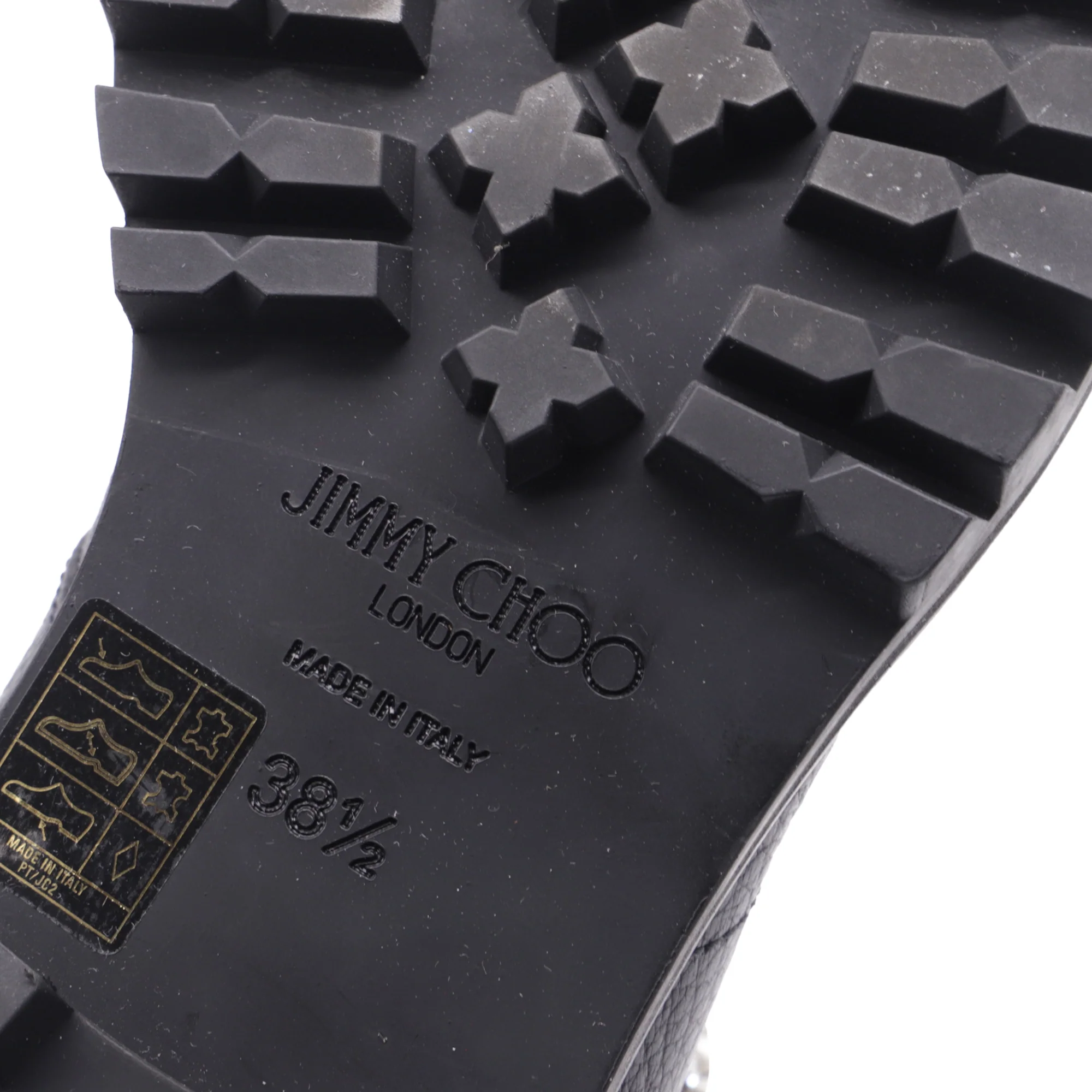 Women's Jimmy Choo Cruz Embellished Combat Boots in Black Leather - Image 8