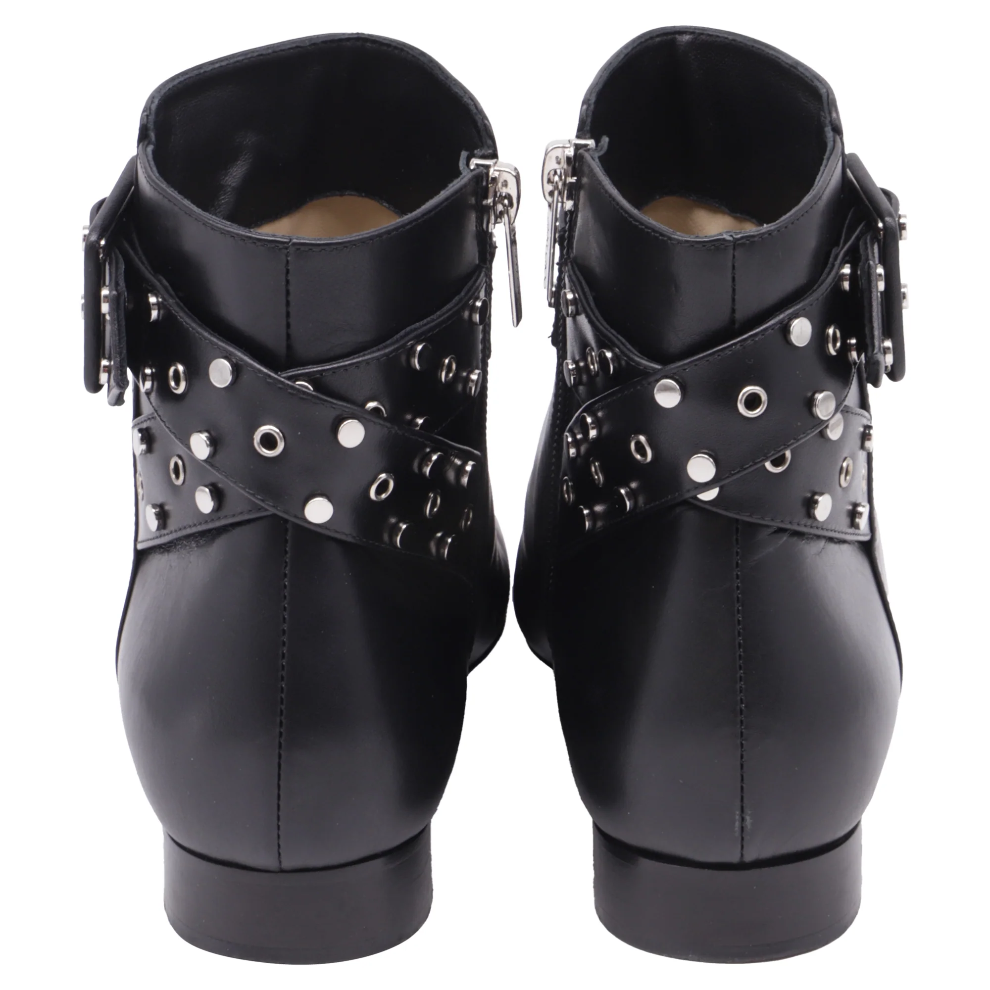 Women's Jimmy Choo Hallie Buckle-Embellished Ankle Boots in Black Leather - Image 4