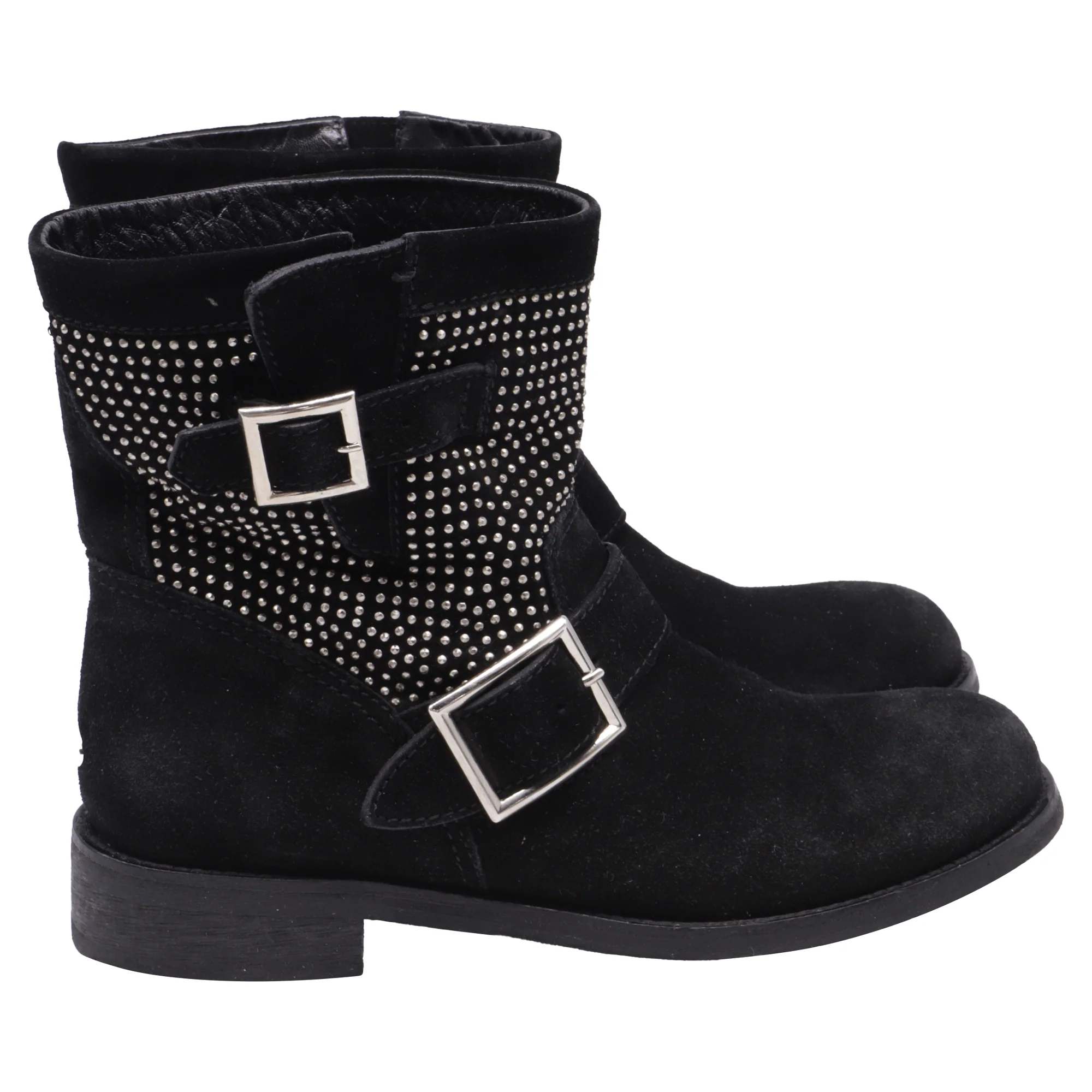 Women's  Jimmy Choo Studded Ankle Boots in Black Suede