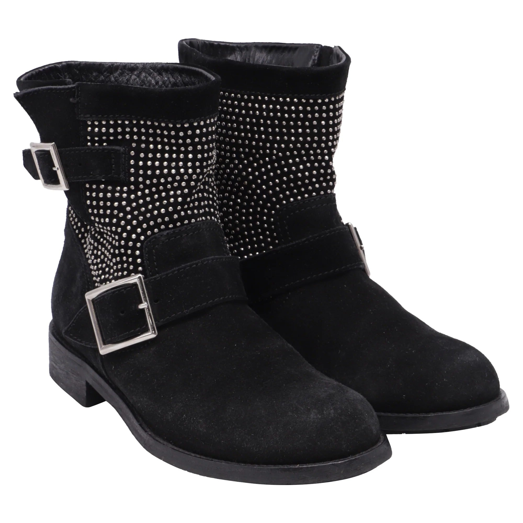 Women's  Jimmy Choo Studded Ankle Boots in Black Suede - Image 3