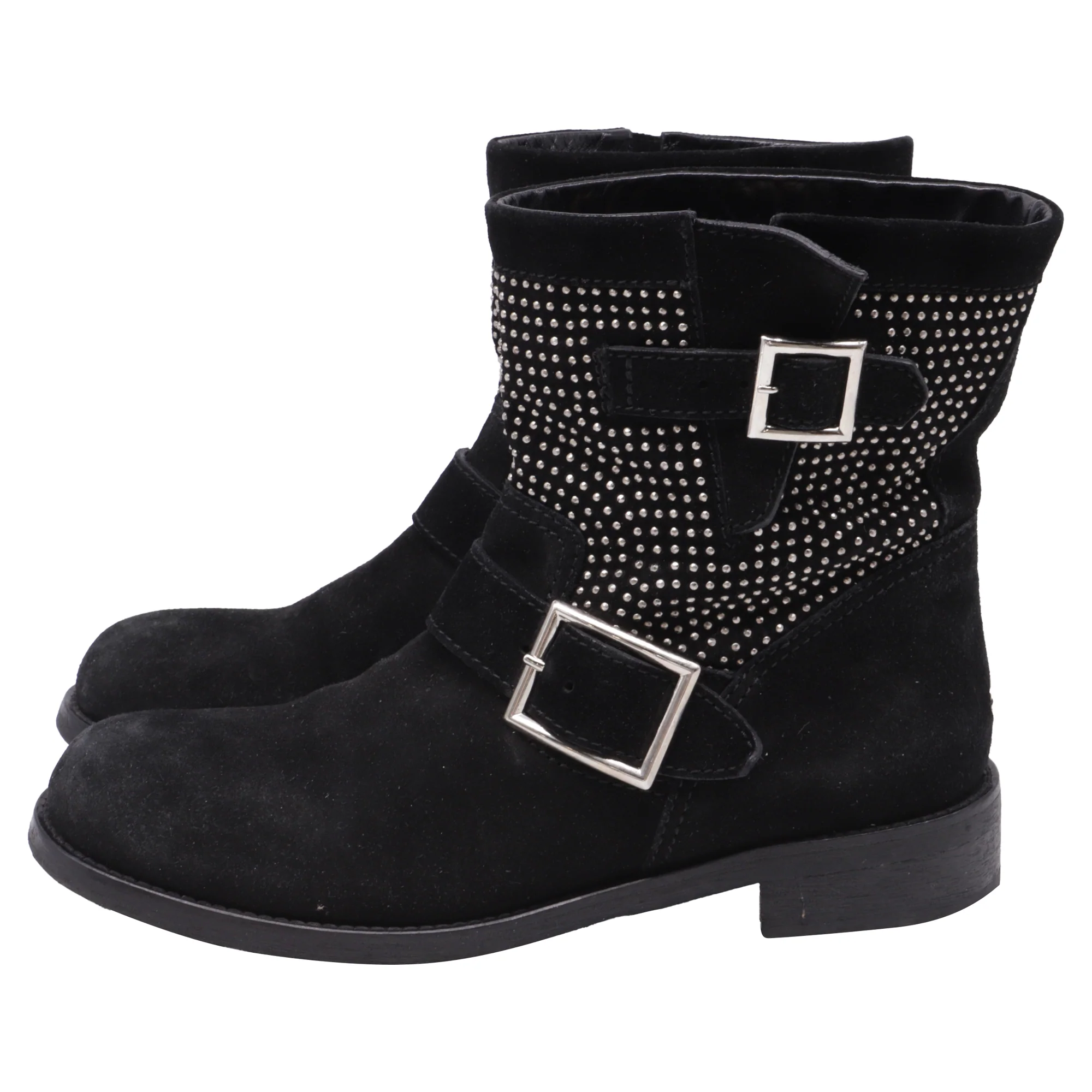 Women's  Jimmy Choo Studded Ankle Boots in Black Suede - Image 4