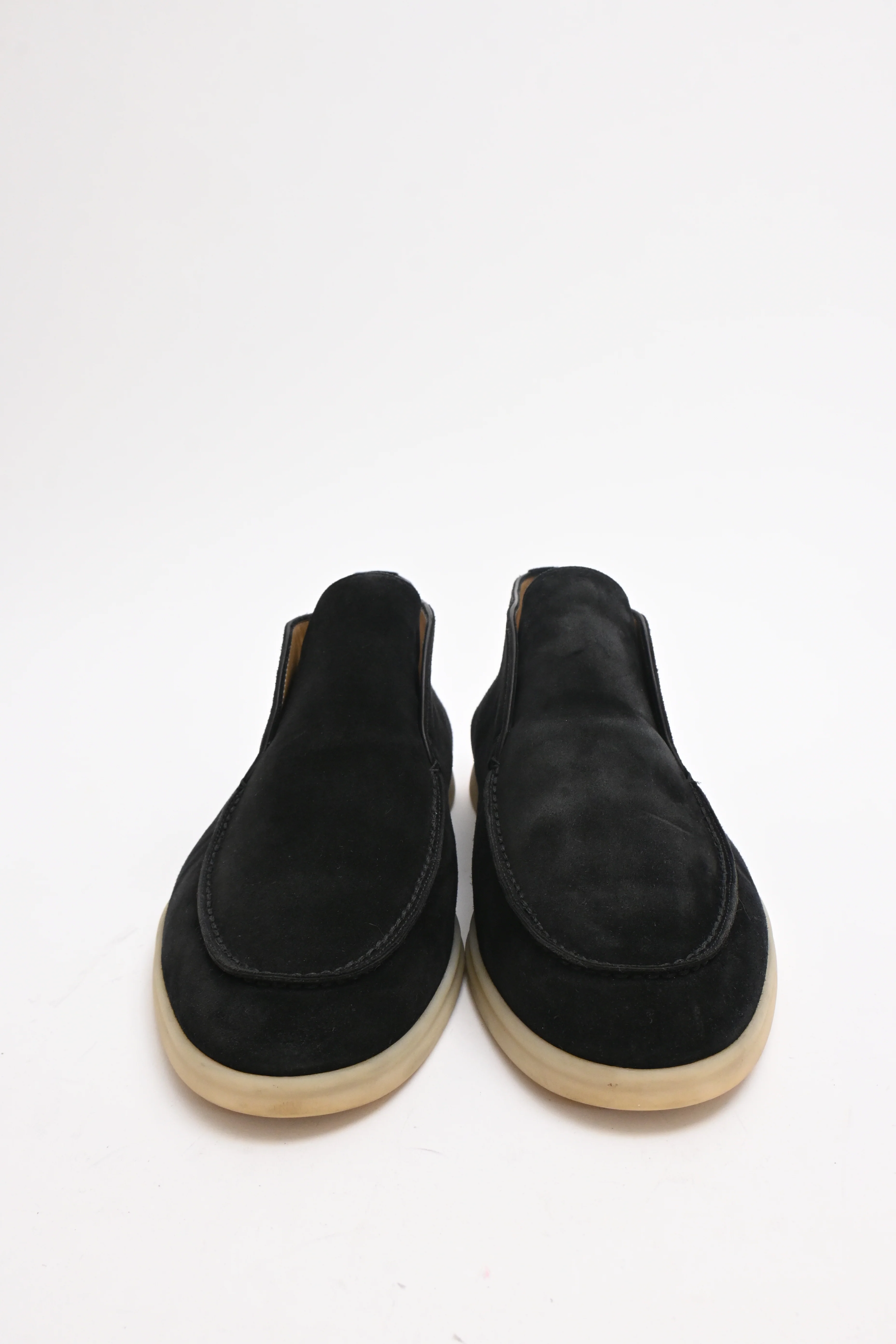 Men's Loro Piana Open Walk Ankle Boots in Black Calf Suede - Image 10