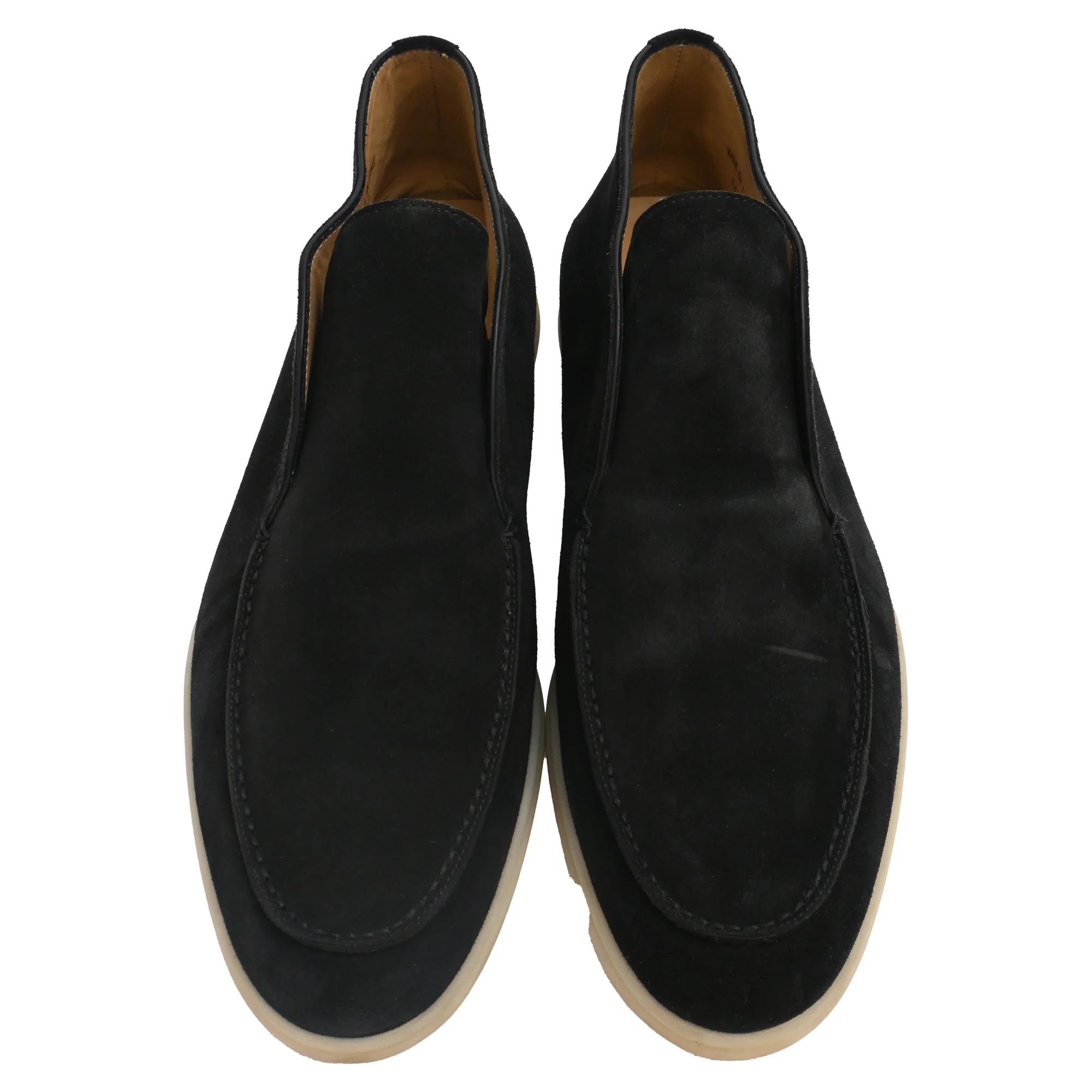 Men's Loro Piana Open Walk Ankle Boots in Black Calf Suede - Image 5