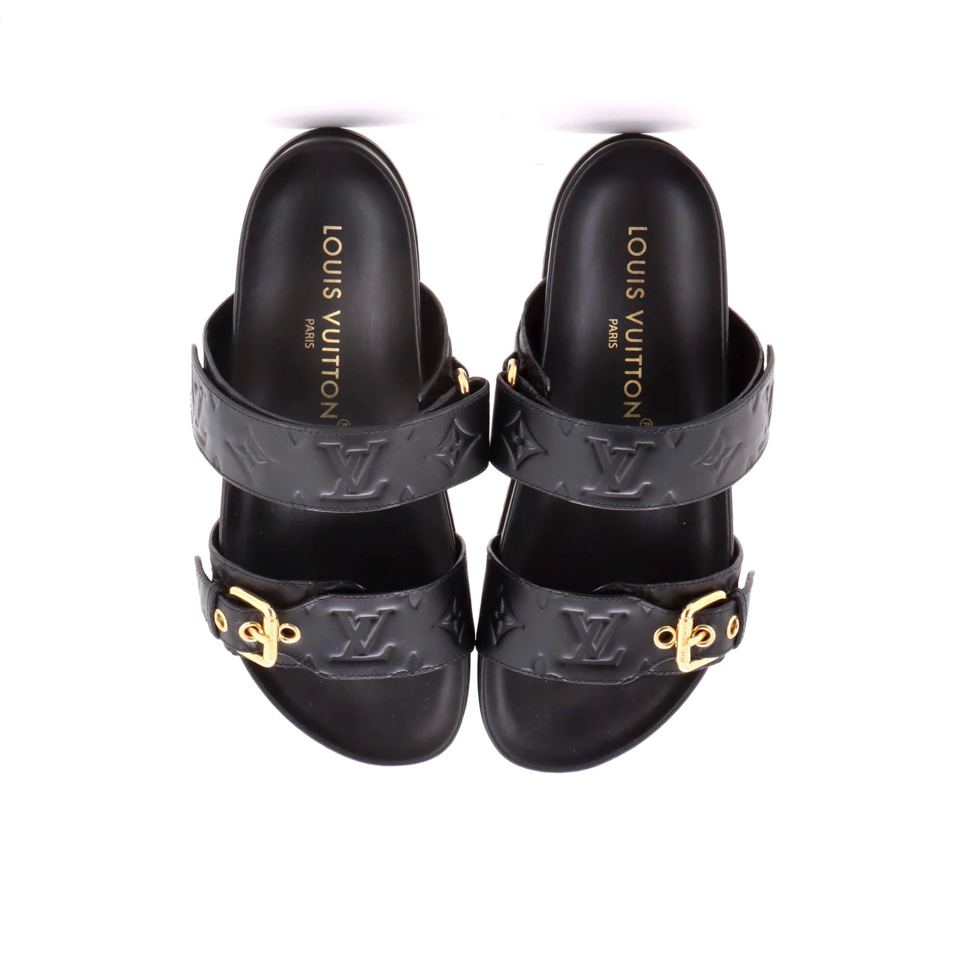 Women's Bom Dia Flat Mules Monogram Embossed Leather - Image 2