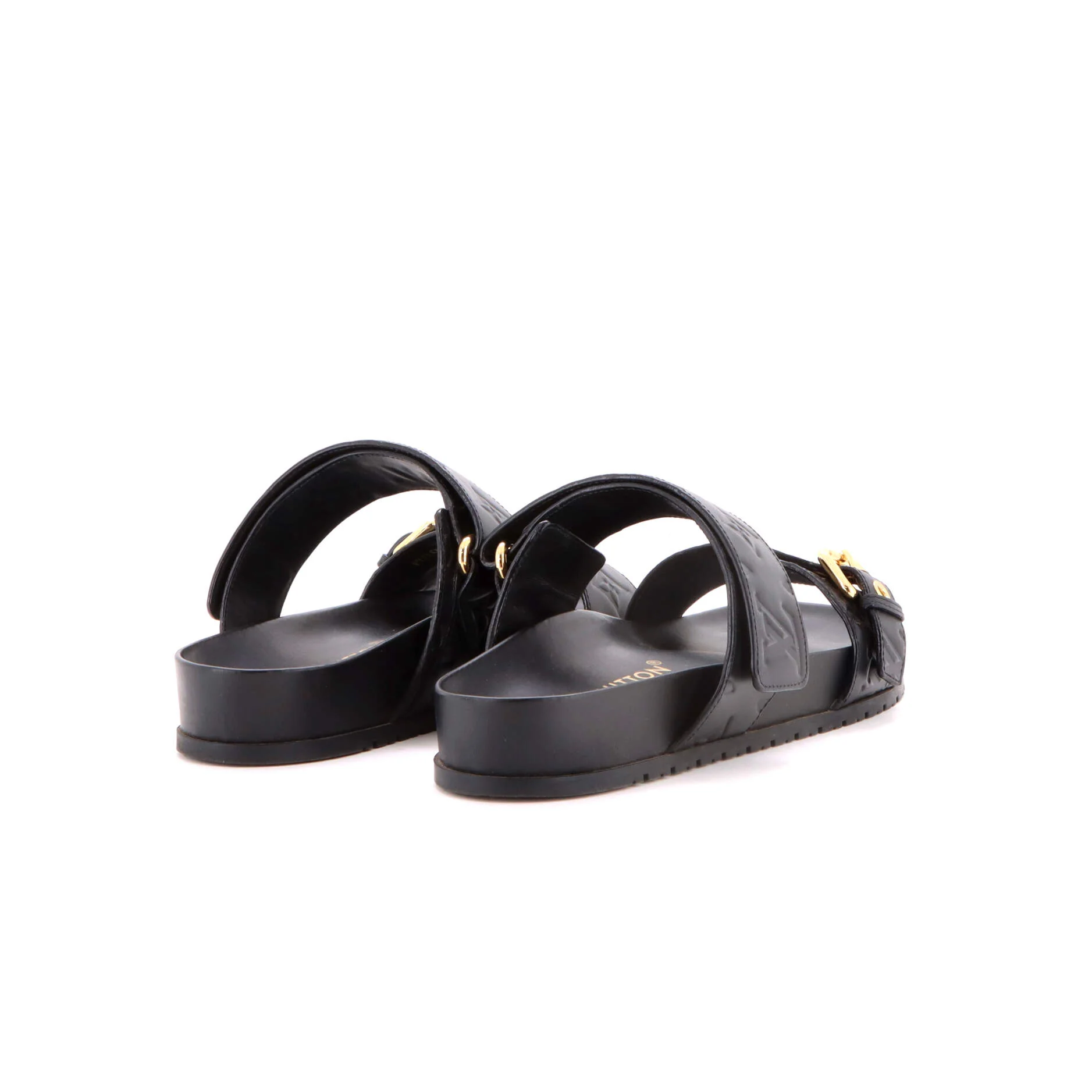 Women's Bom Dia Flat Mules Monogram Embossed Leather - Image 3