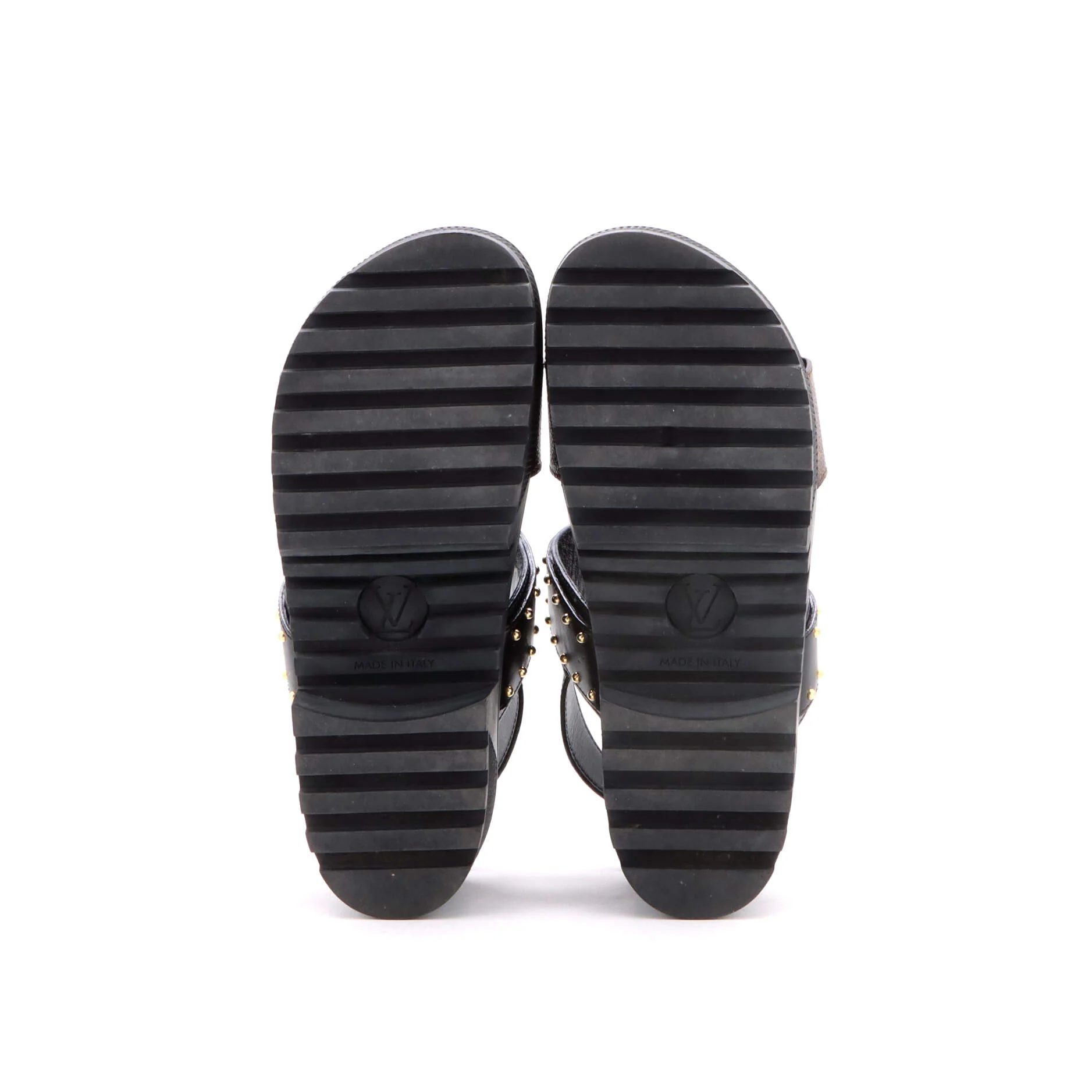 Women's Laureate Platform Sandals Monogram Canvas and Studded Leather - Image 4