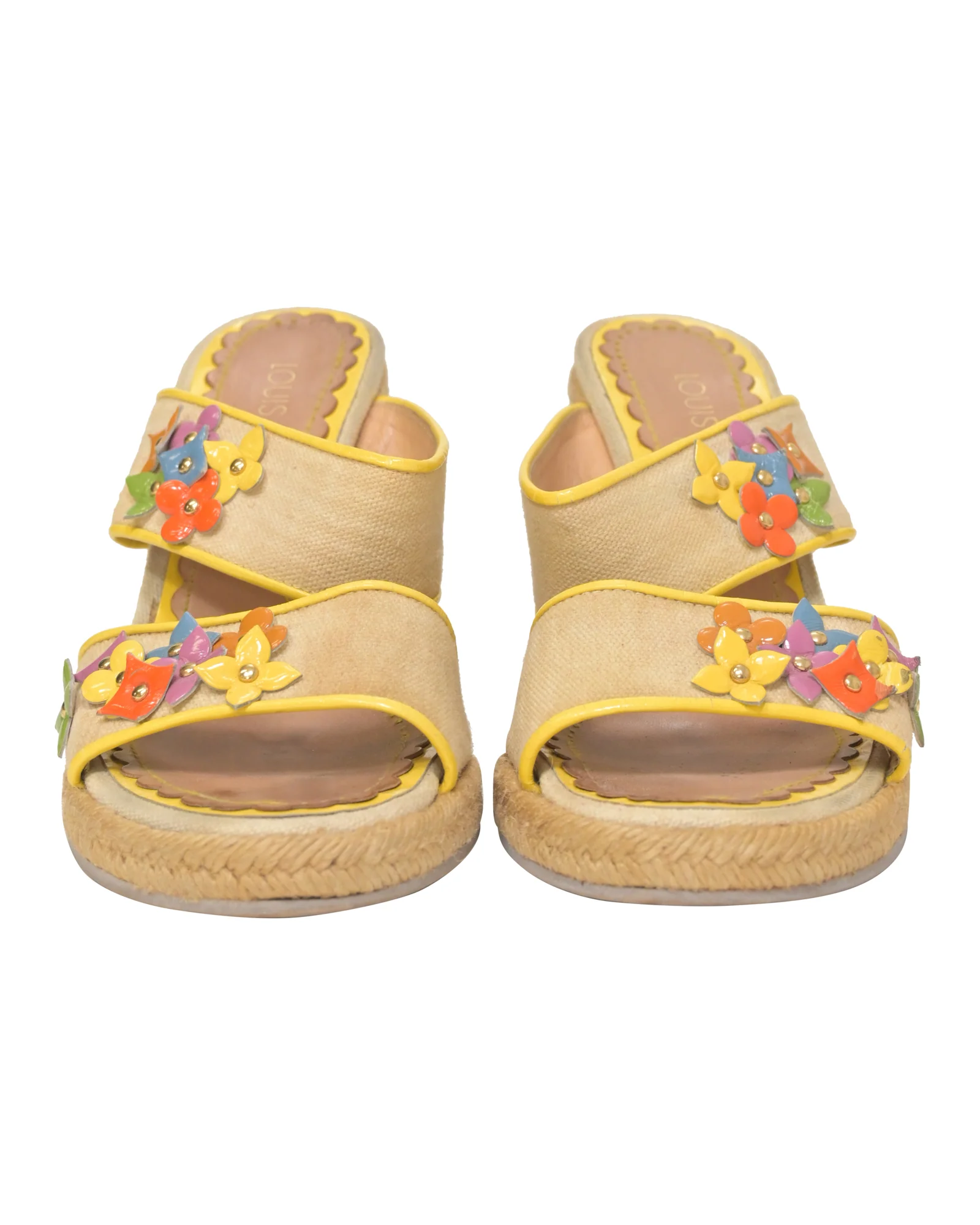 Women's Louis Vuitton Wedge Espadrilles in Beige Canvas - Image 2