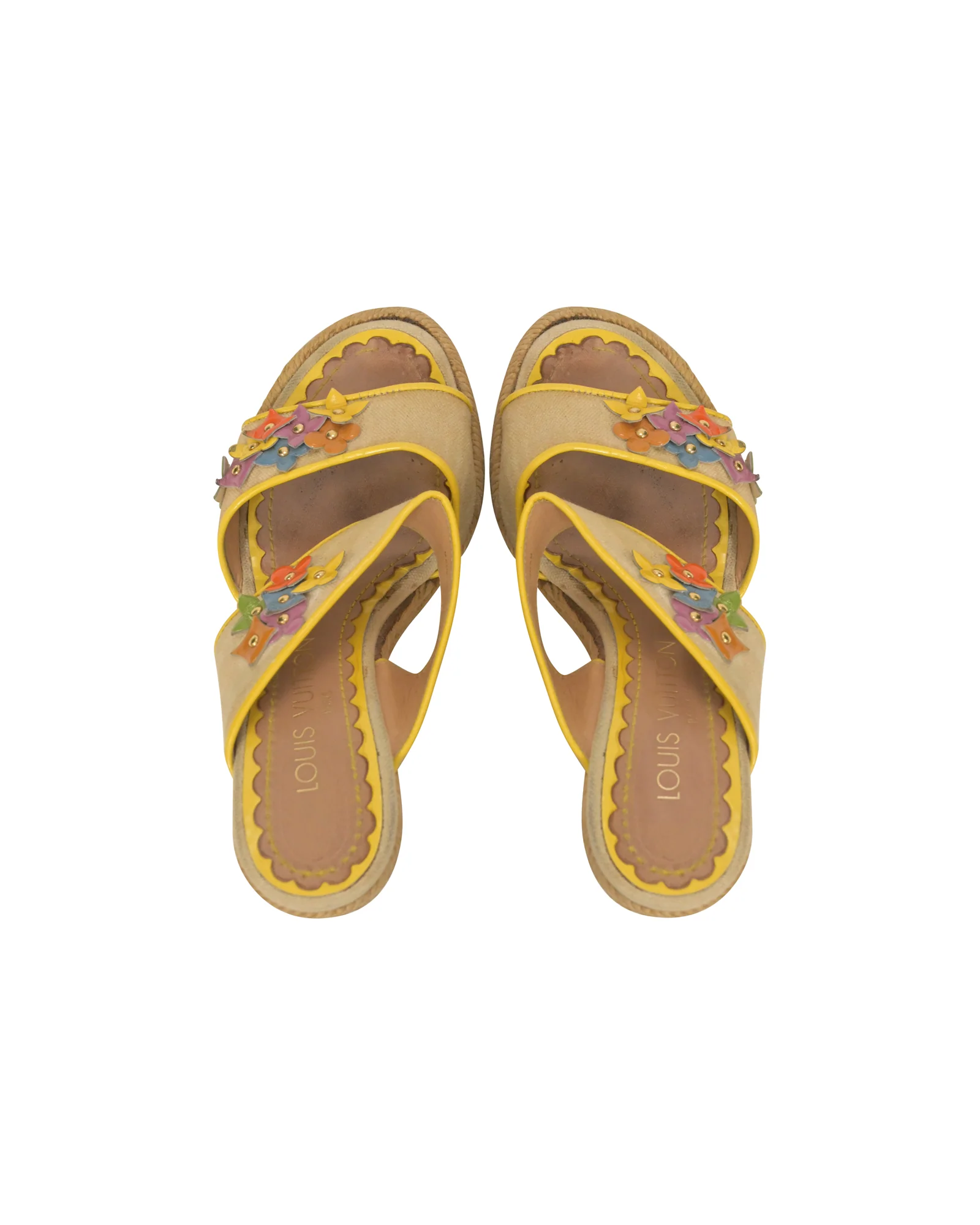 Women's Louis Vuitton Wedge Espadrilles in Beige Canvas - Image 5
