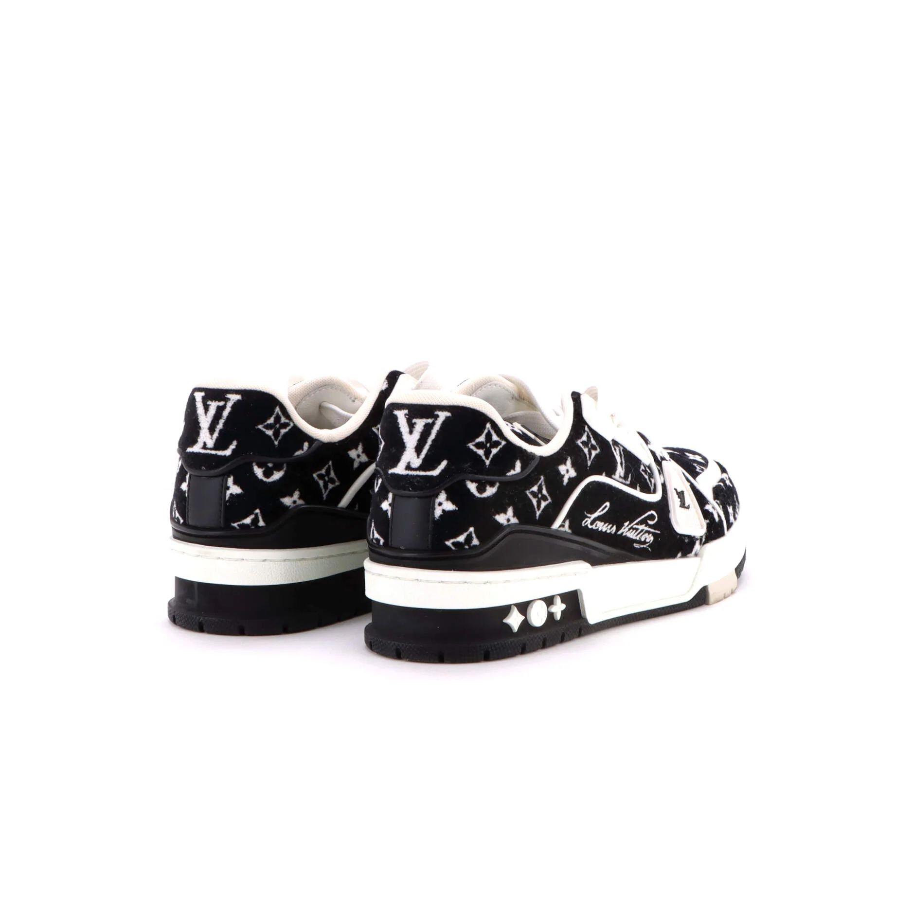 Women's LV Trainer Sneakers Monogram Velvet - Image 3