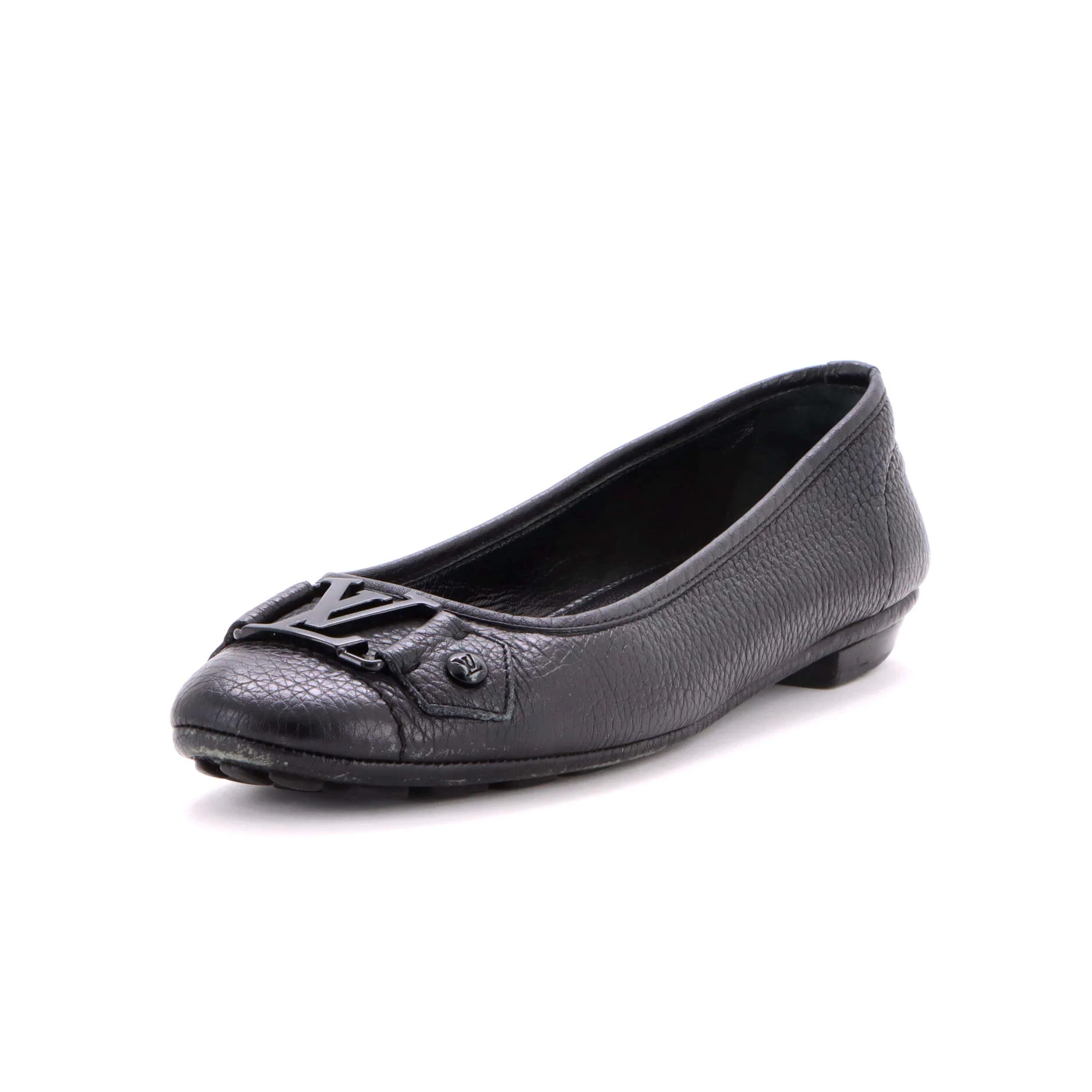 Women's Nina Ballerina Flats Nano Monogram Leather with Monogram Canvas