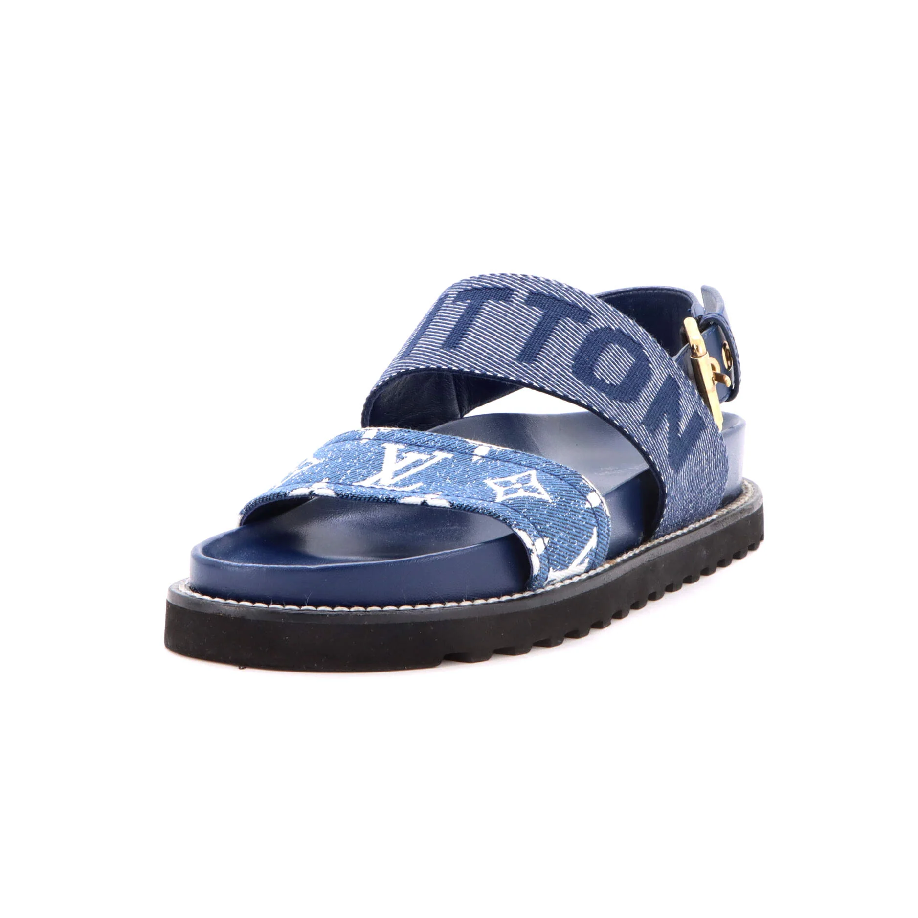 Women's Paseo Flat Comfort Sandals Monogram Jacquard Denim