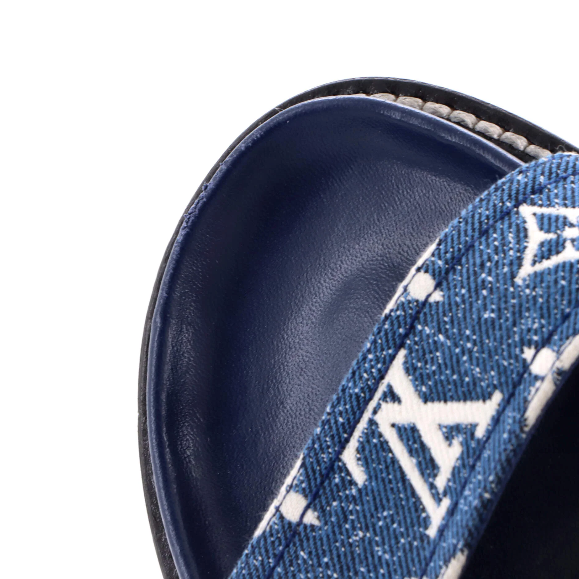 Women's Paseo Flat Comfort Sandals Monogram Jacquard Denim - Image 5