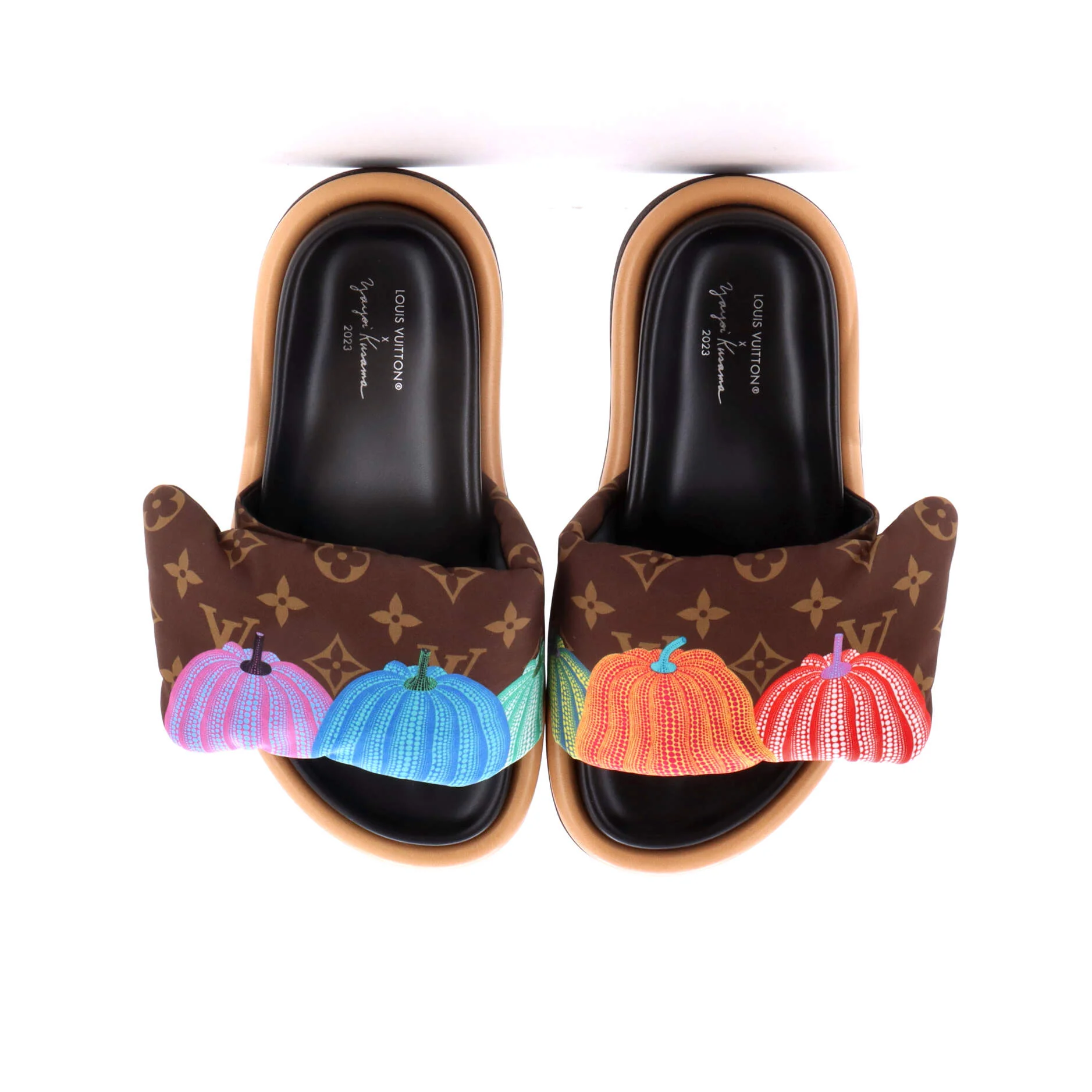 Women's Pool Pillow Comfort Mule Sandals Yayoi Kusama Pumpkins Monogram Nylon - Image 2