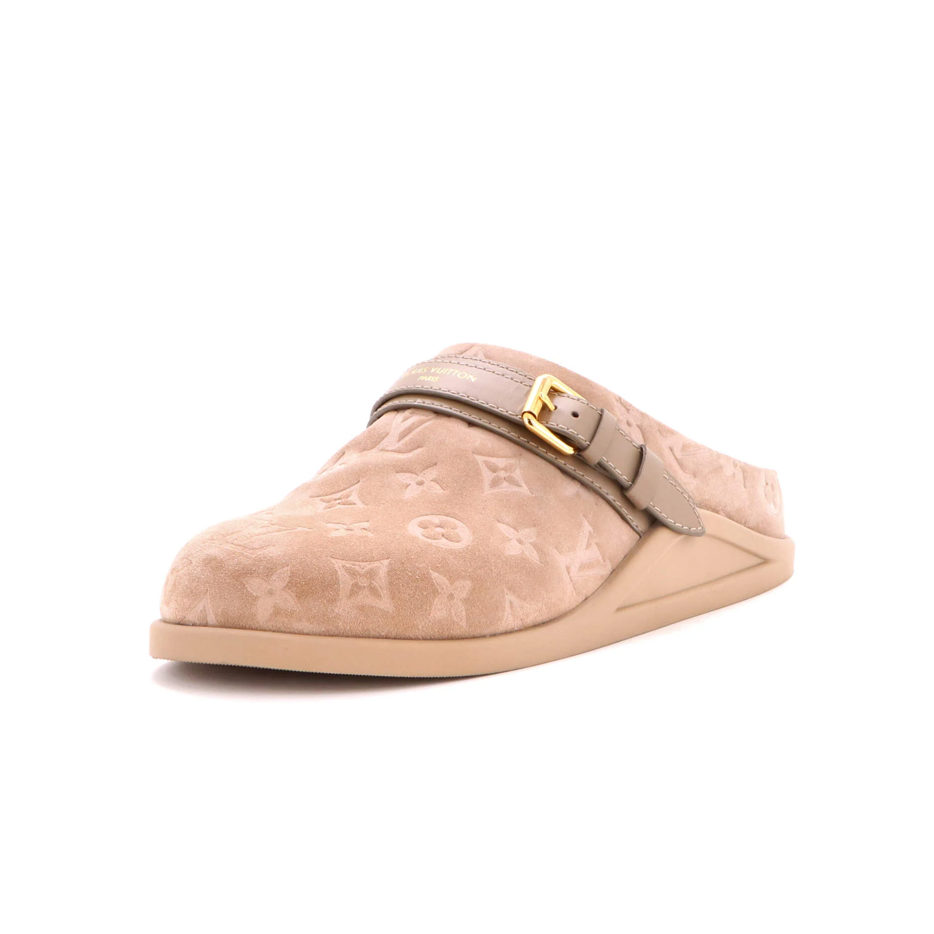 Women's To-Go Flat Comfort Clog Monogram Suede