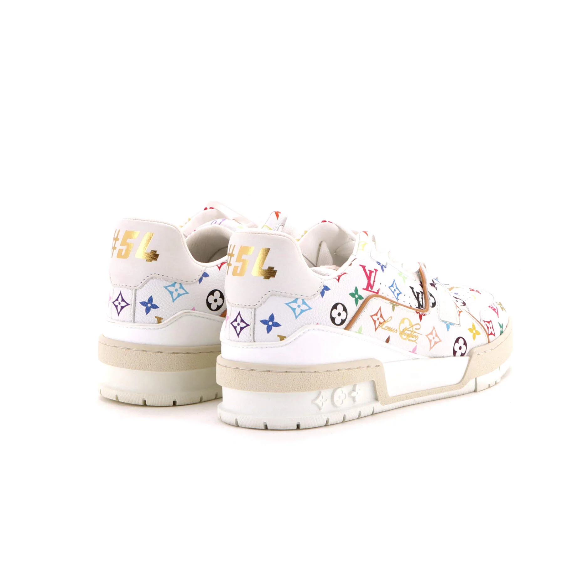 x Takashi Murakami Men's LV Trainer Sneakers Monogram Multicolor Leather - Image 3