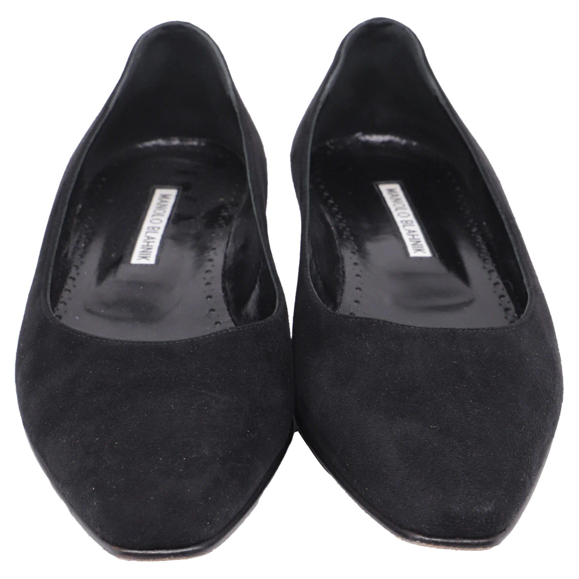 Women's Manolo Blahnik Gelista Ballet Flats in Black Suede - Image 2