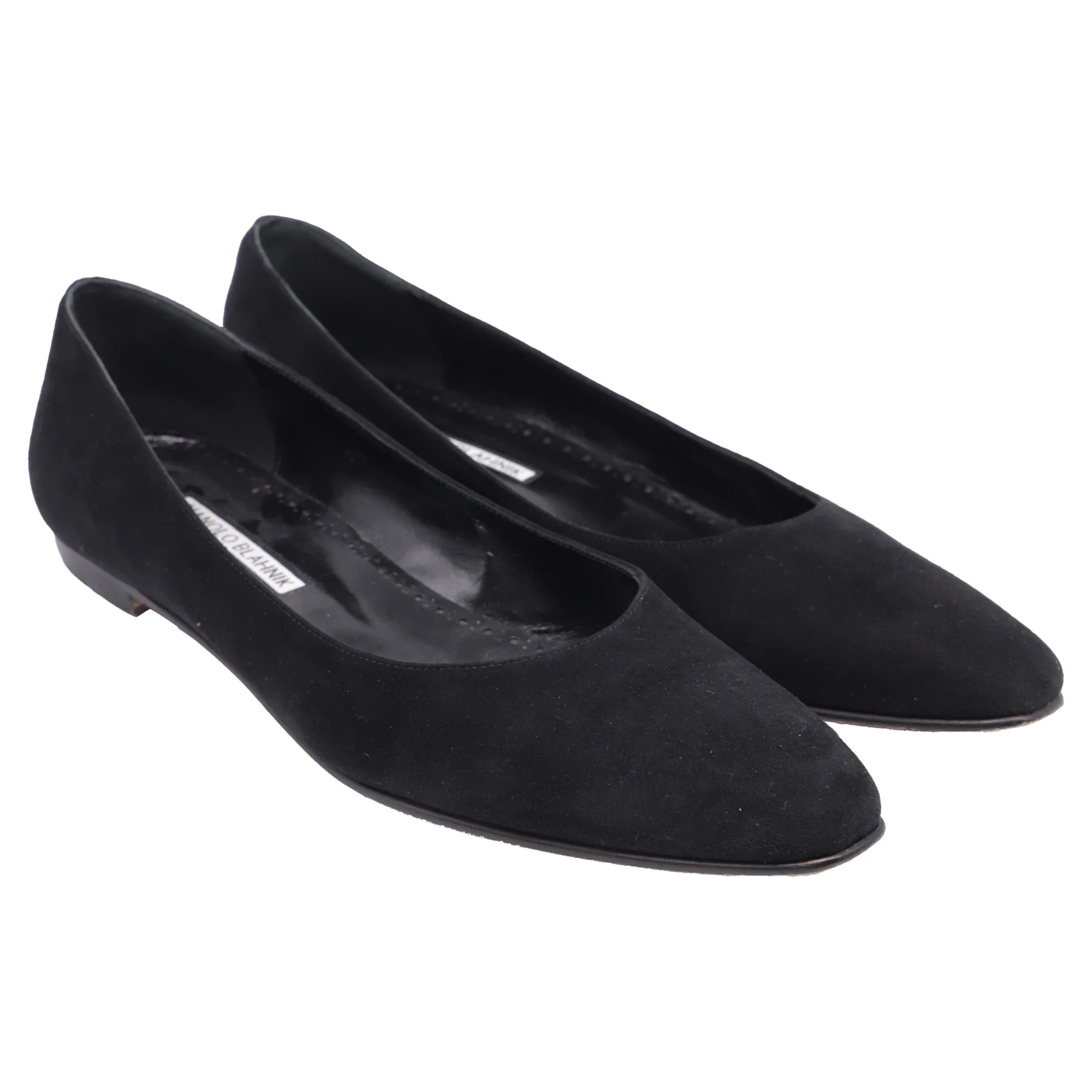 Women's Manolo Blahnik Gelista Ballet Flats in Black Suede - Image 3
