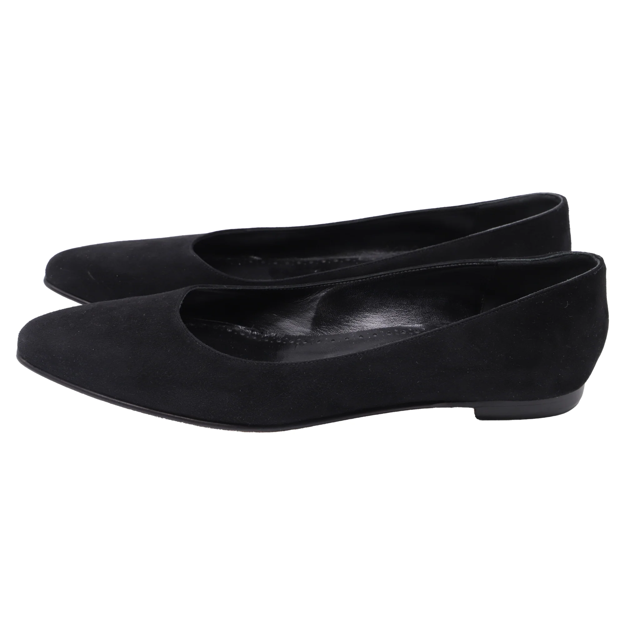 Women's Manolo Blahnik Gelista Ballet Flats in Black Suede - Image 4