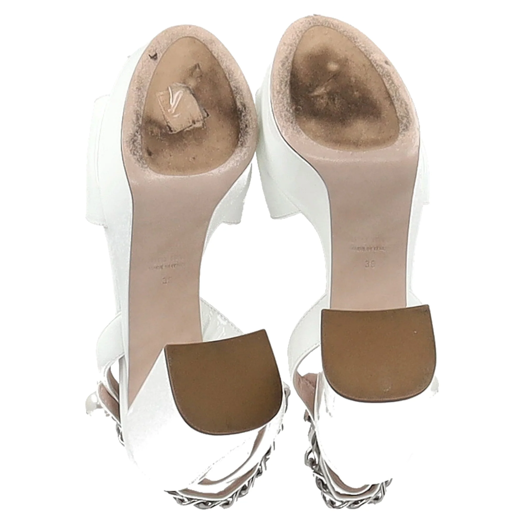 Women's Miu Miu Platform Ankle-Strap Sandals in White Patent Leather - Image 6