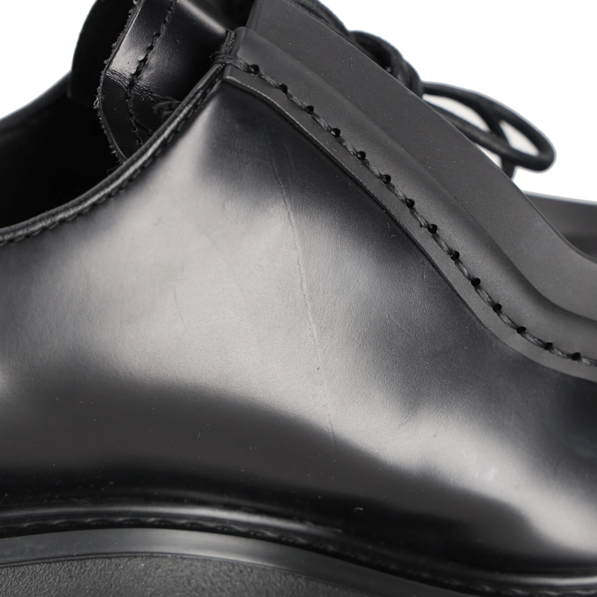 Men's Prada Diapason Brushed Loafers in Black Leather - Image 10