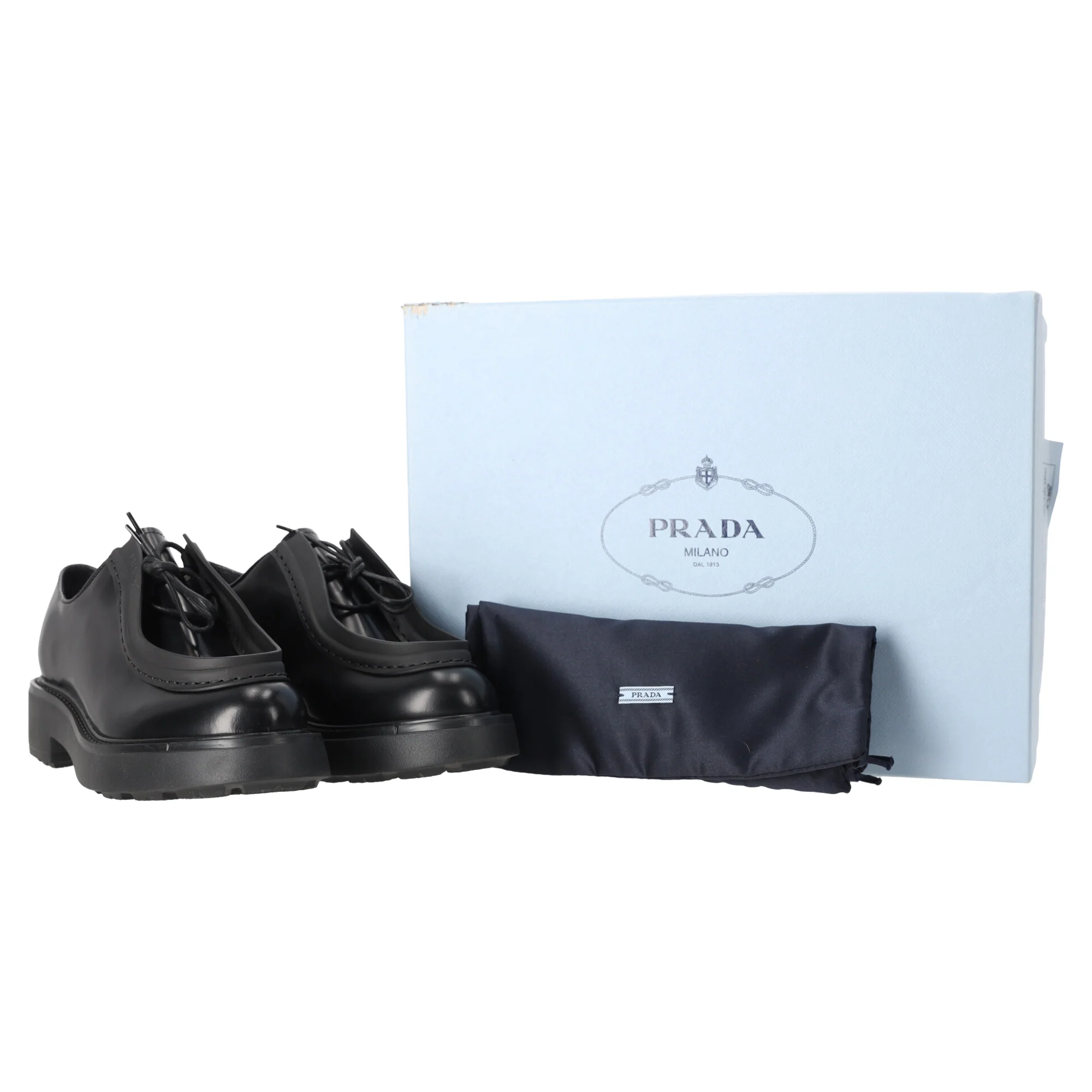 Men's Prada Diapason Brushed Loafers in Black Leather - Image 6