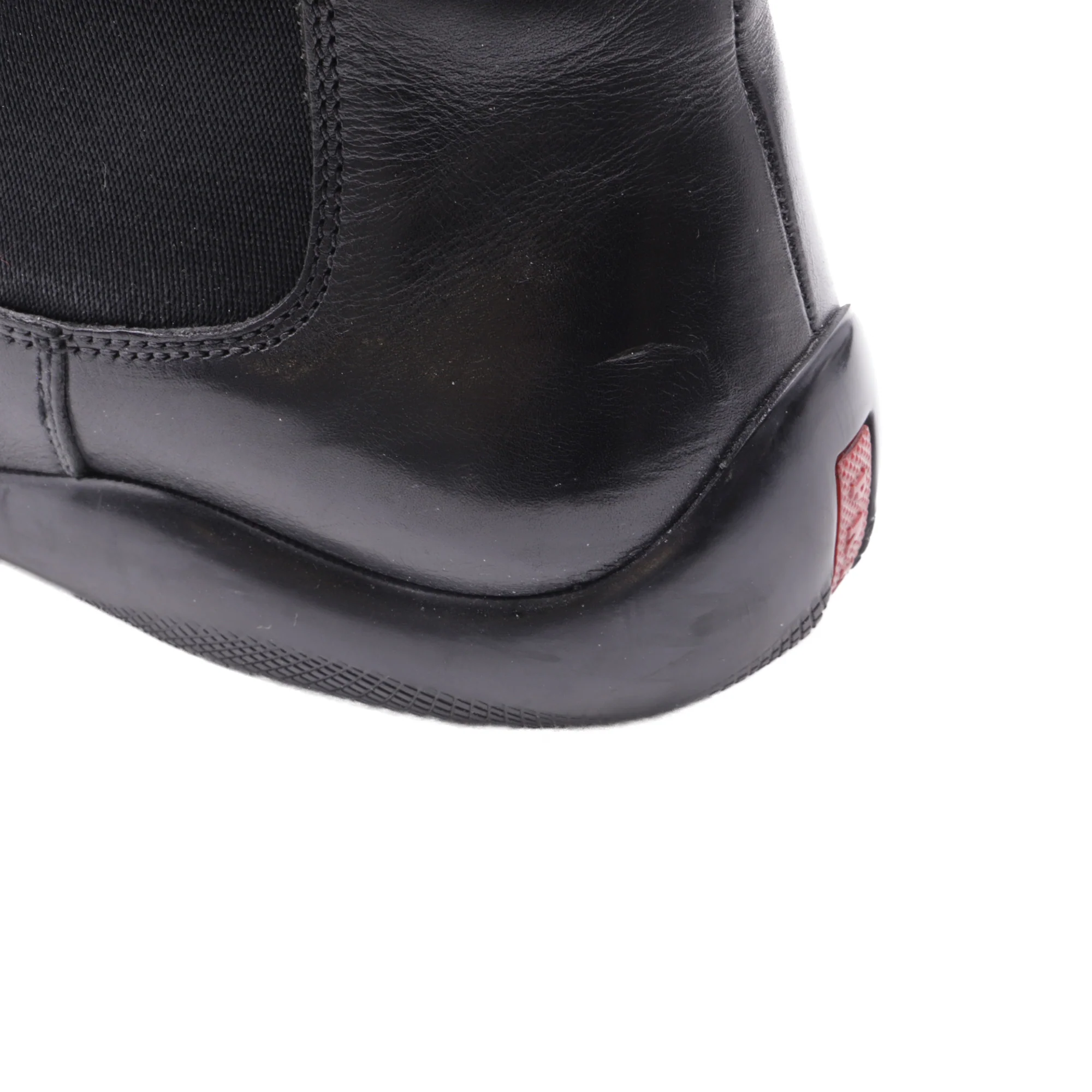 Men's Prada Pull-Tab Ankle Boots in Black Calf Leather - Image 8