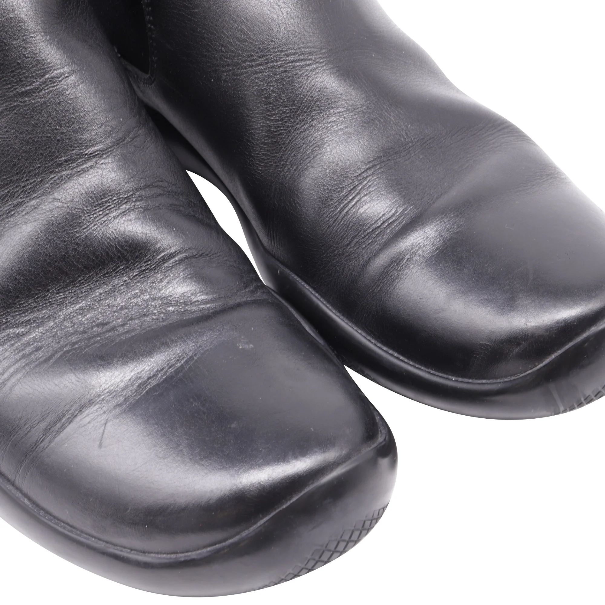 Men's Prada Pull-Tab Ankle Boots in Black Calf Leather - Image 9