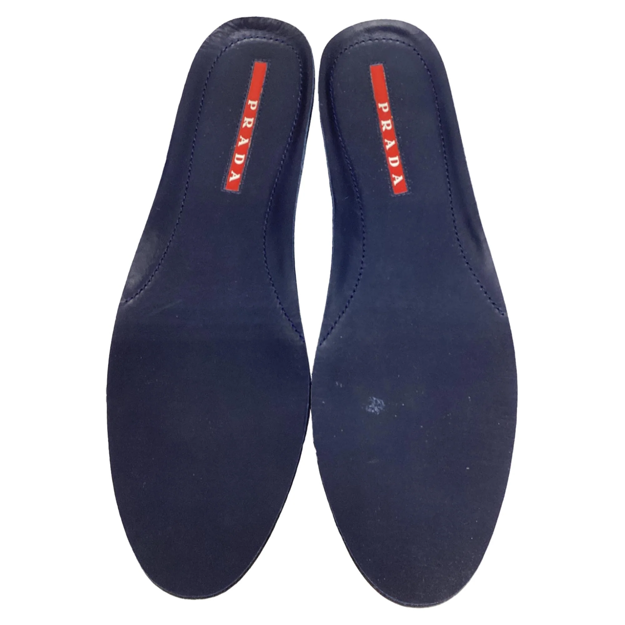 Men's  Prada Sport Cap-Toe Low-Top Sneakers in Nay Blue Suede - Image 7