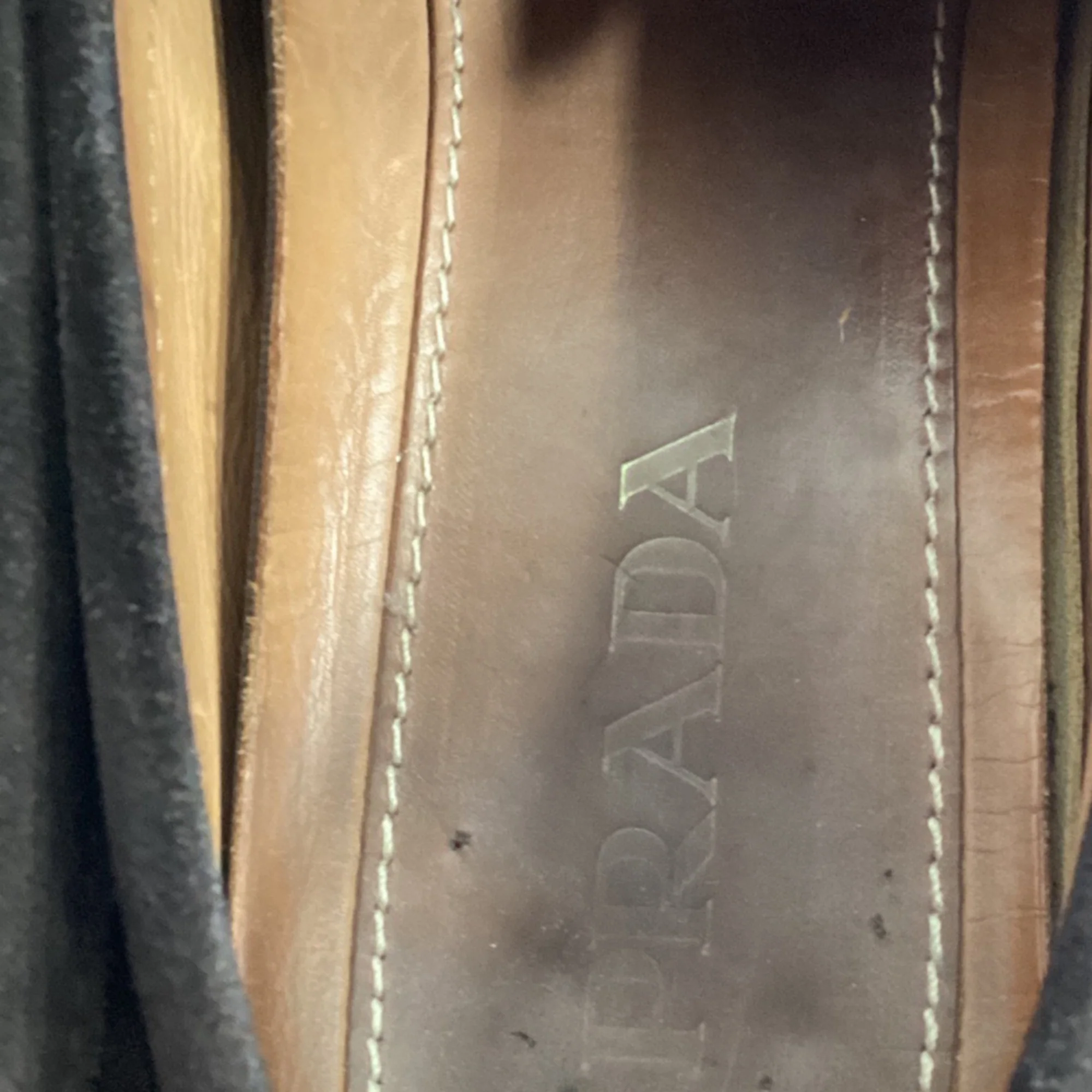 Men's Prada Logo Penny Driver Loafers in Brown Suede - Image 6