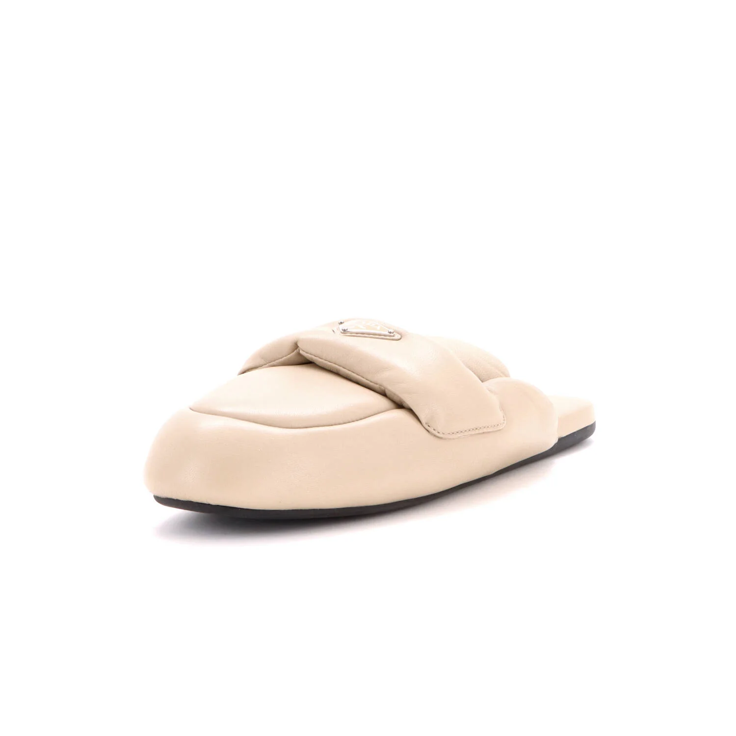 Triangle Logo Mule Loafers Padded Leather