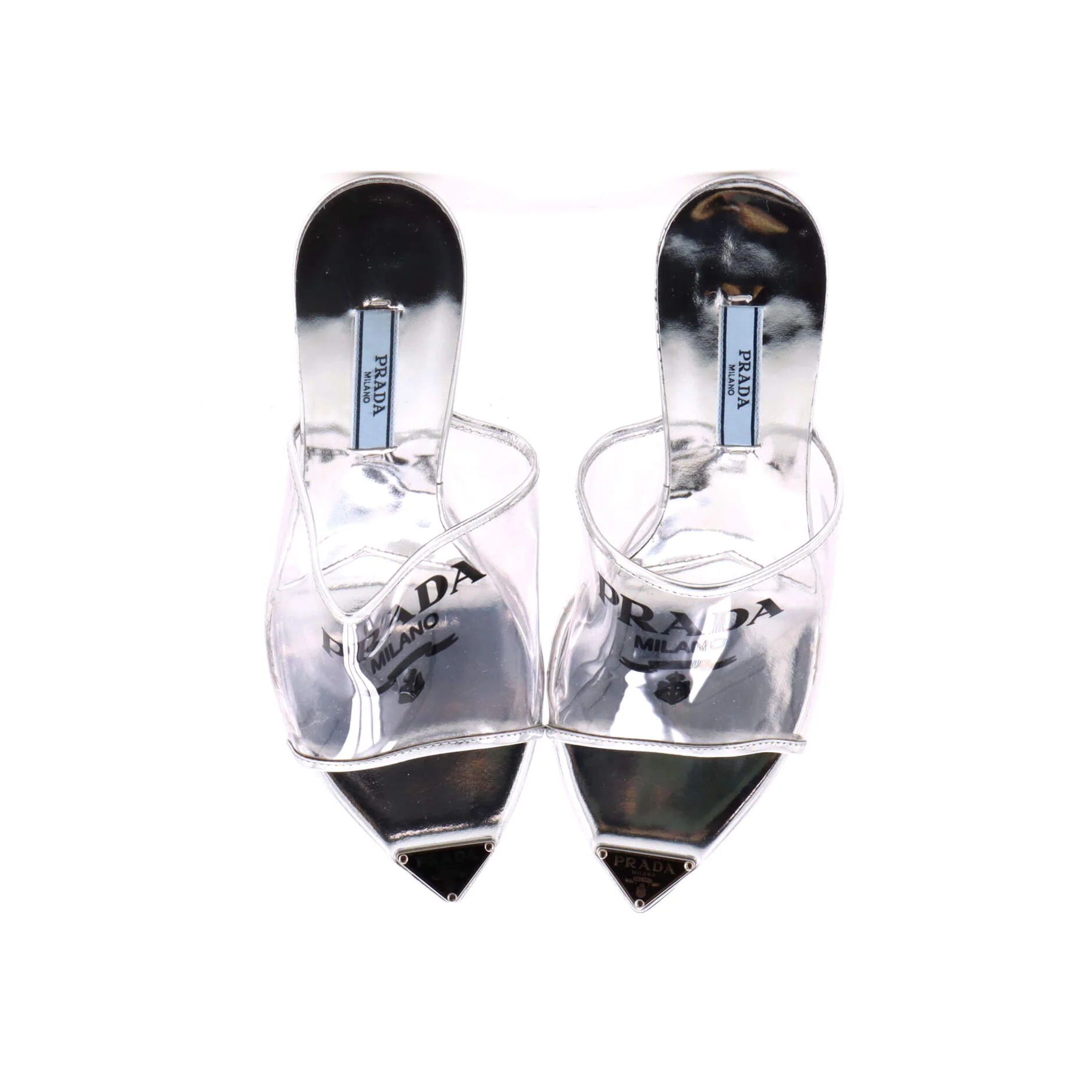 Women's Logo Heeled Sandals PVC with Leather - Image 2