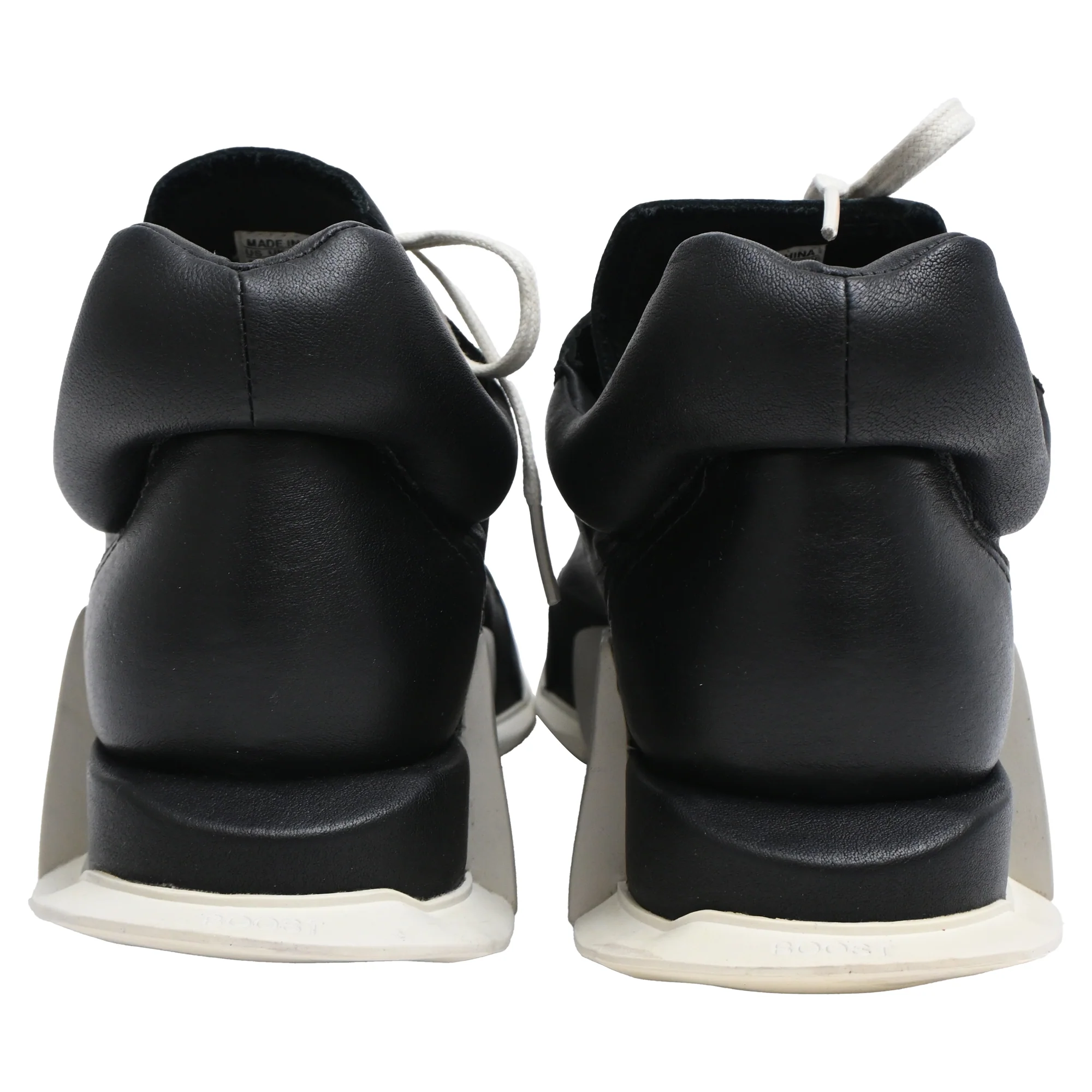 Men's Rick Owens x Adidas Level Runner Low 2 Sneakers in Black Calf Leather - Image 3
