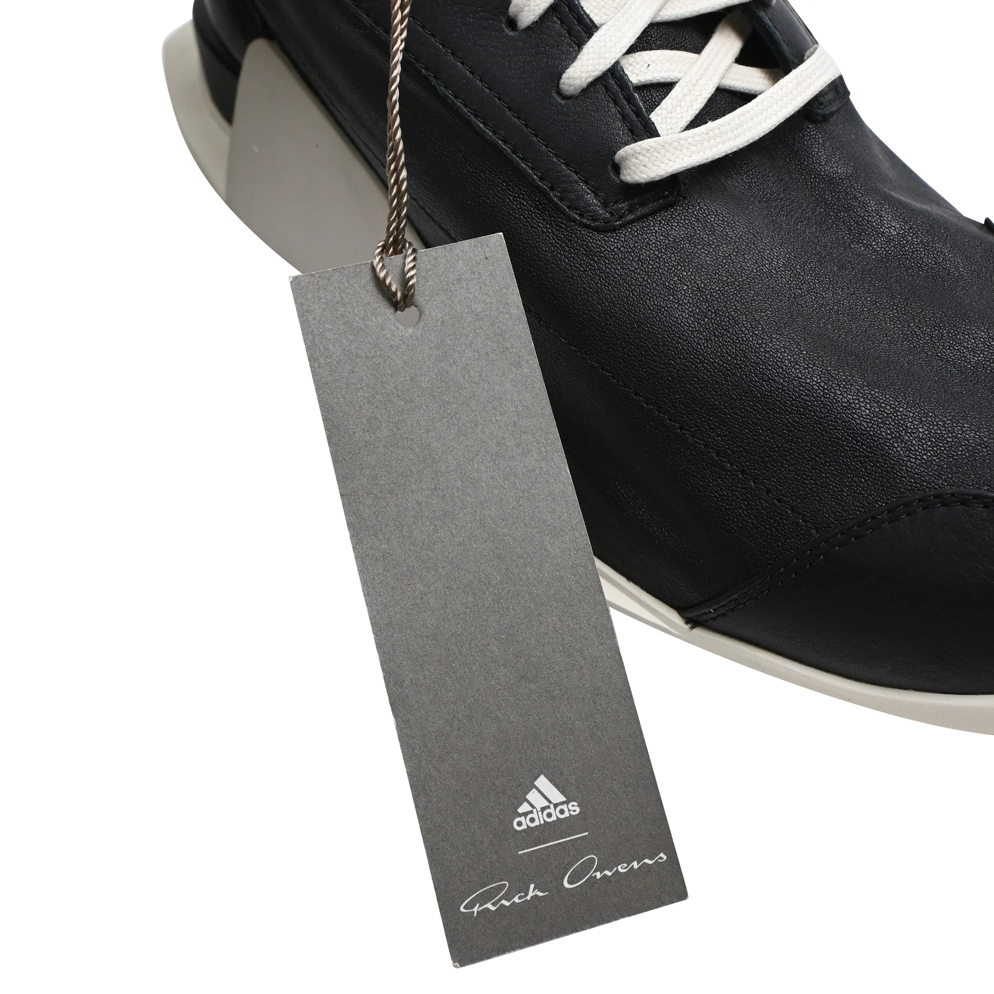 Men's Rick Owens x Adidas Level Runner Low 2 Sneakers in Black Calf Leather - Image 9