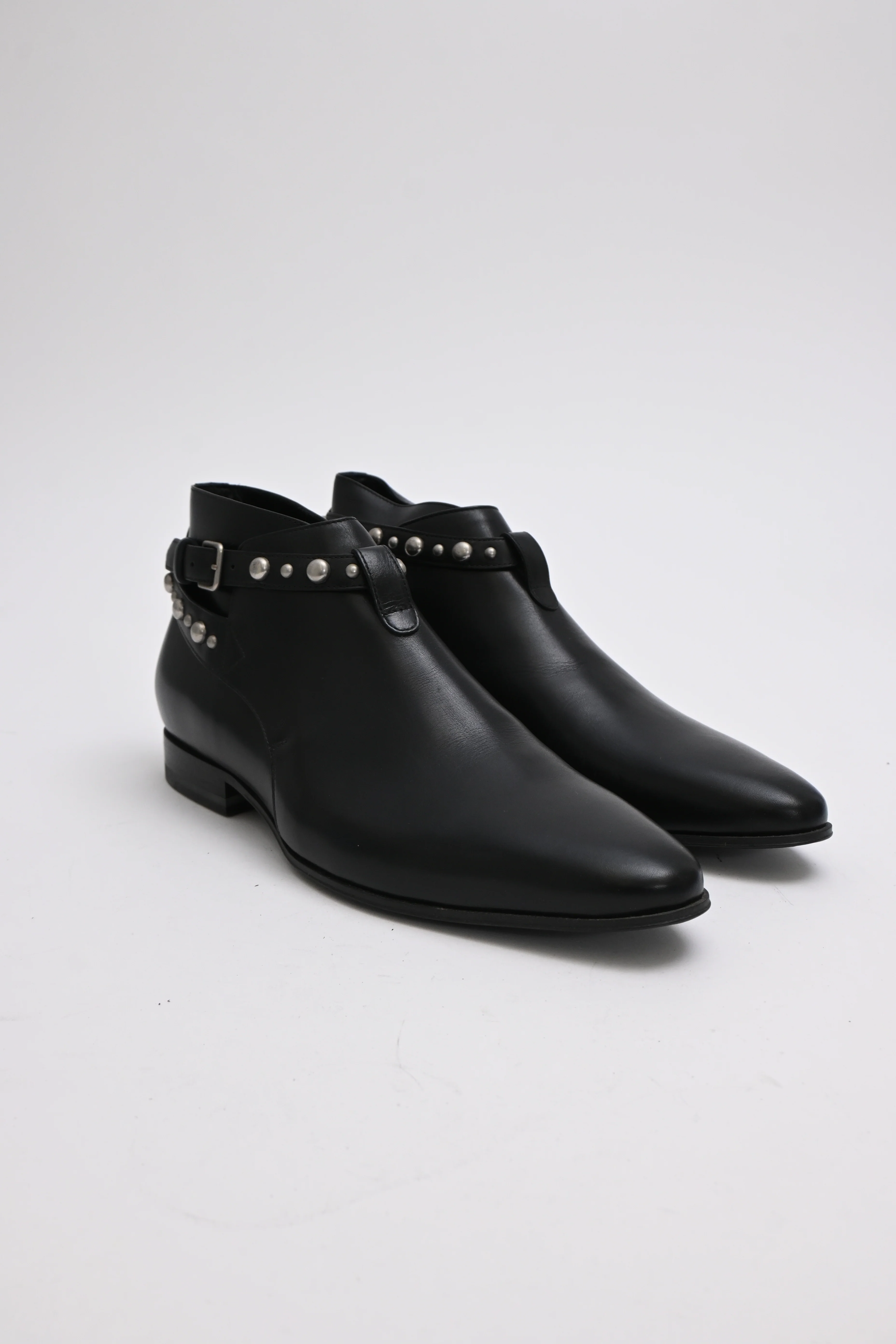 Men's Saint Laurent Jodhpur Studded Ankle Boots in Black Leather - Image 9