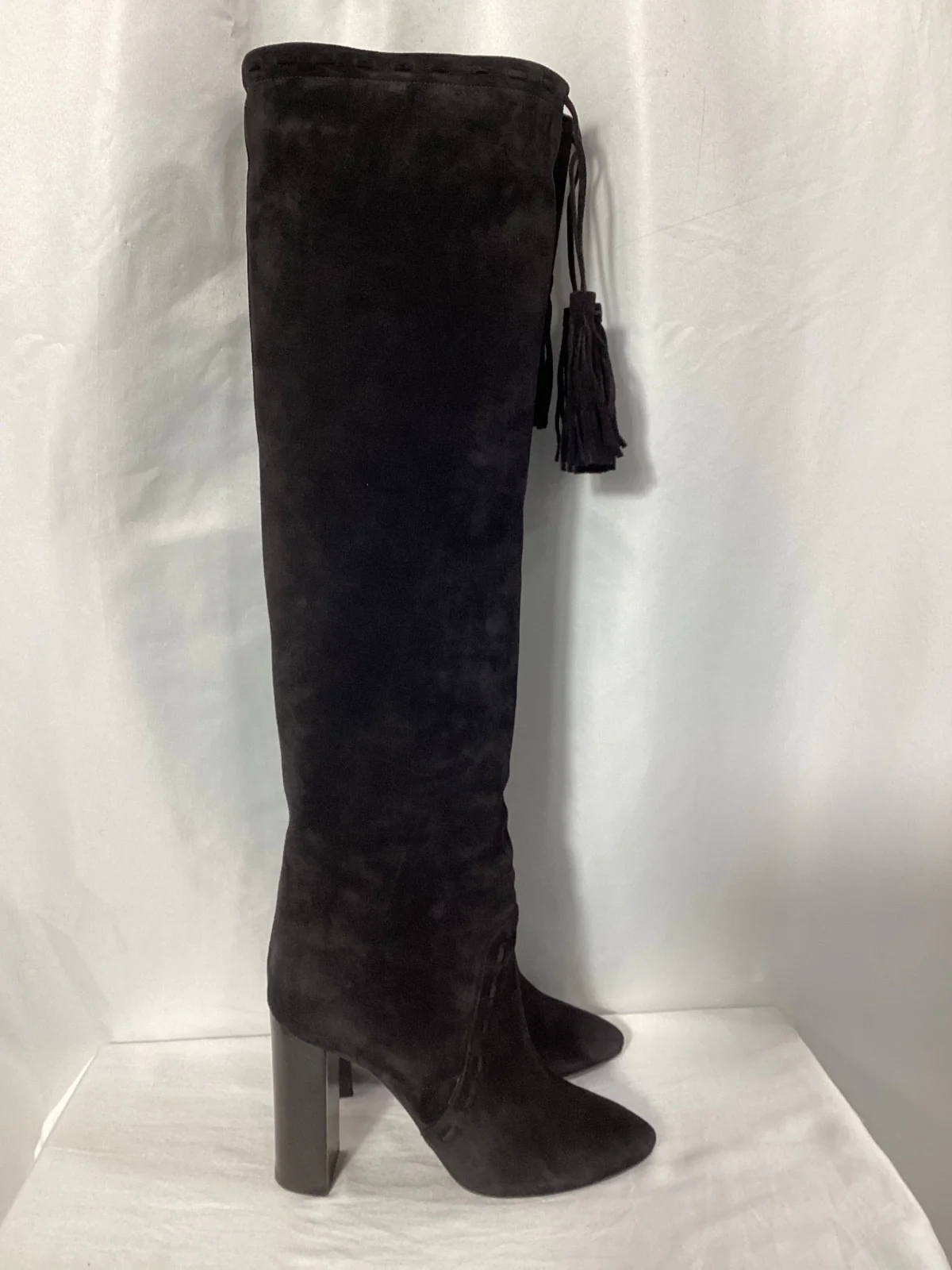 Women's Saint Laurent Meurice 105 Knee Boots in Black Suede - Image 9