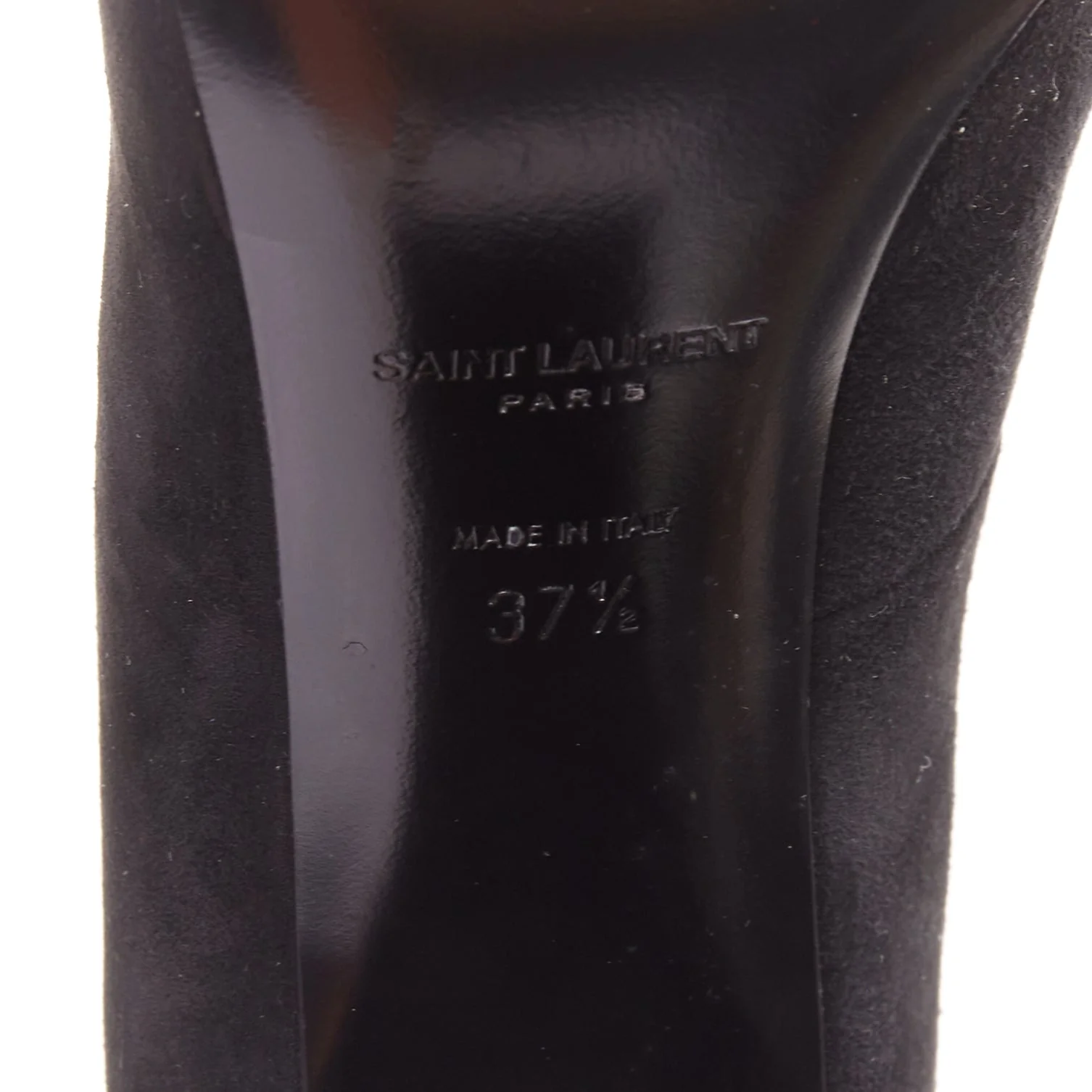 Women's SAINT LAURENT black suede leather buckle maryjane block heel pump EU37.5 - Image 10