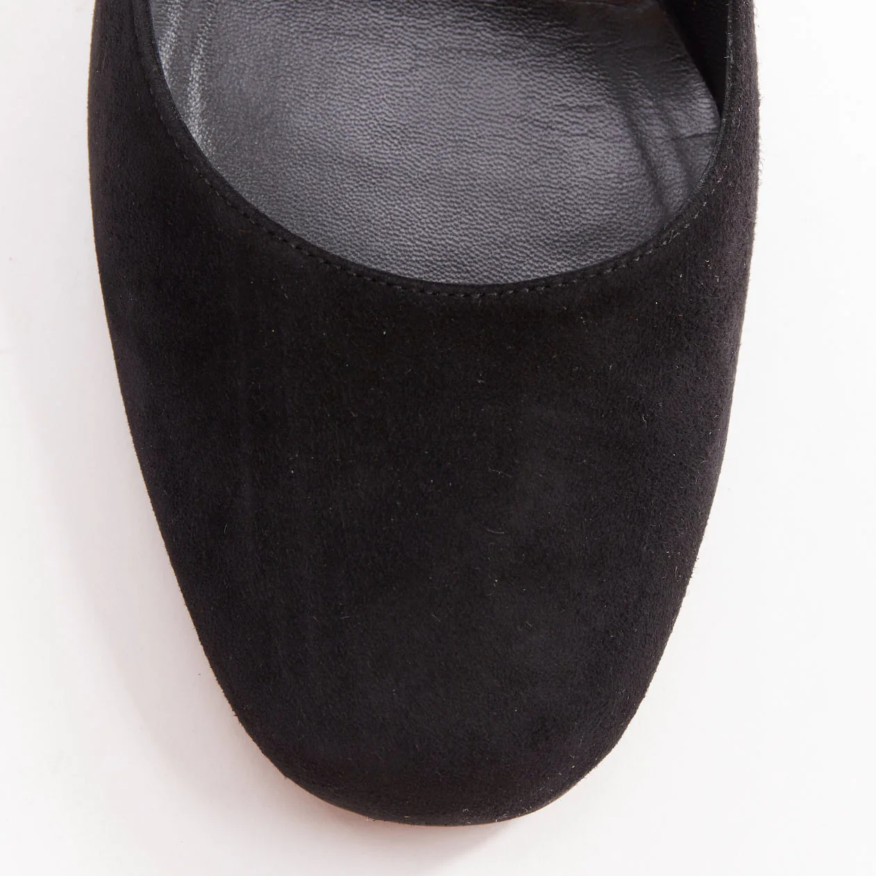 Women's SAINT LAURENT black suede leather buckle maryjane block heel pump EU37.5 - Image 6