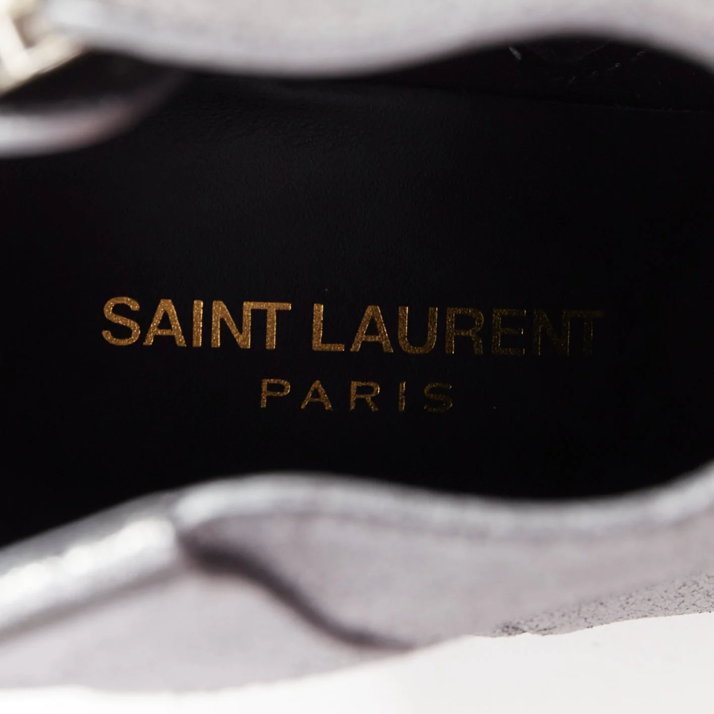Women's SAINT LAURENT metallic silver blue leather western cowboy ankle boot EU37.5 - Image 9