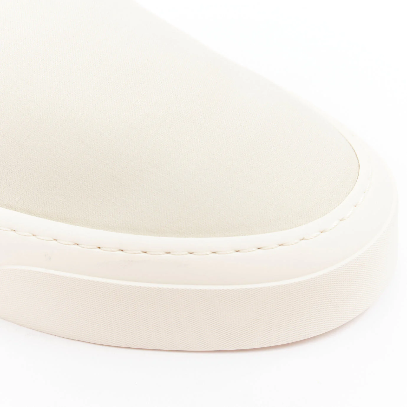 Women's THE ROW Marie H light grey canvas classic platform skate sneaker slip on EU38 - Image 7
