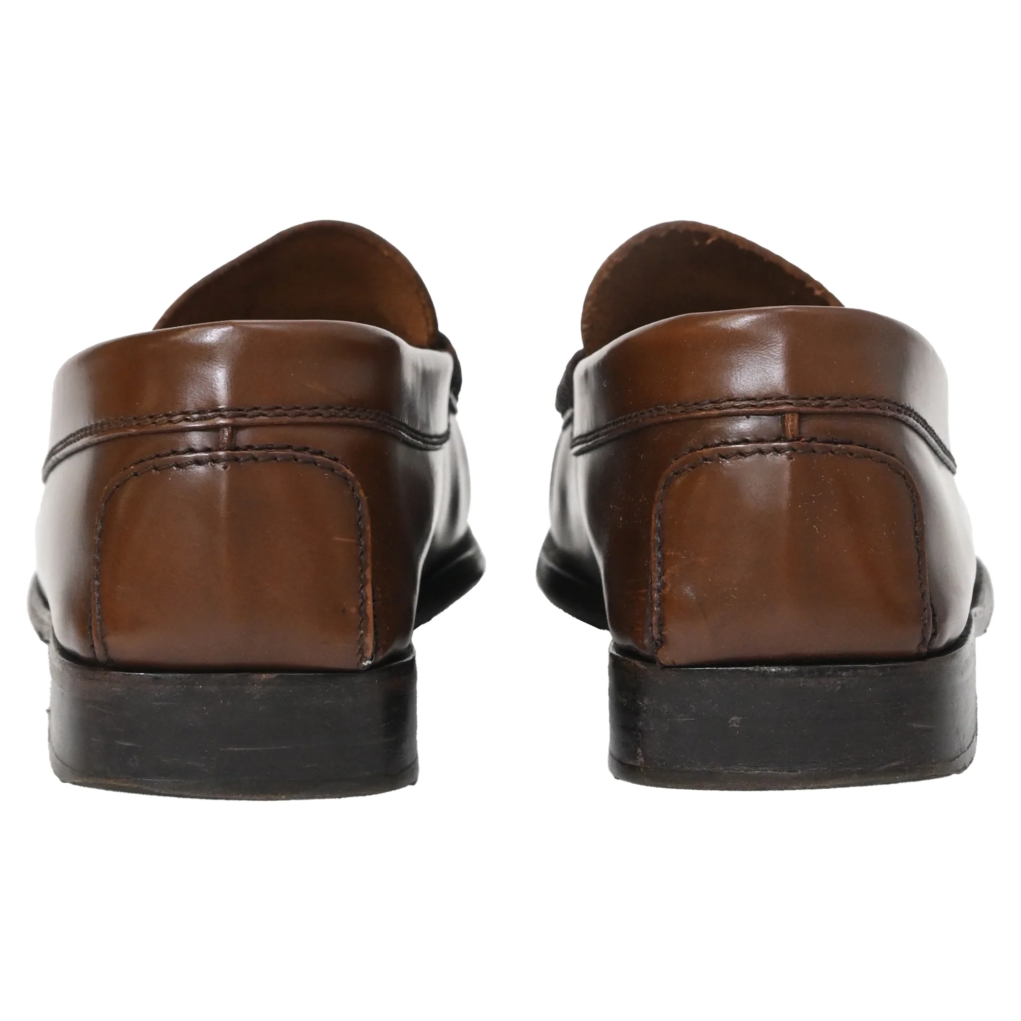 Men's  Tod's Logo-Embossed Polished Loafers in Brown Calfskin Leather - Image 3