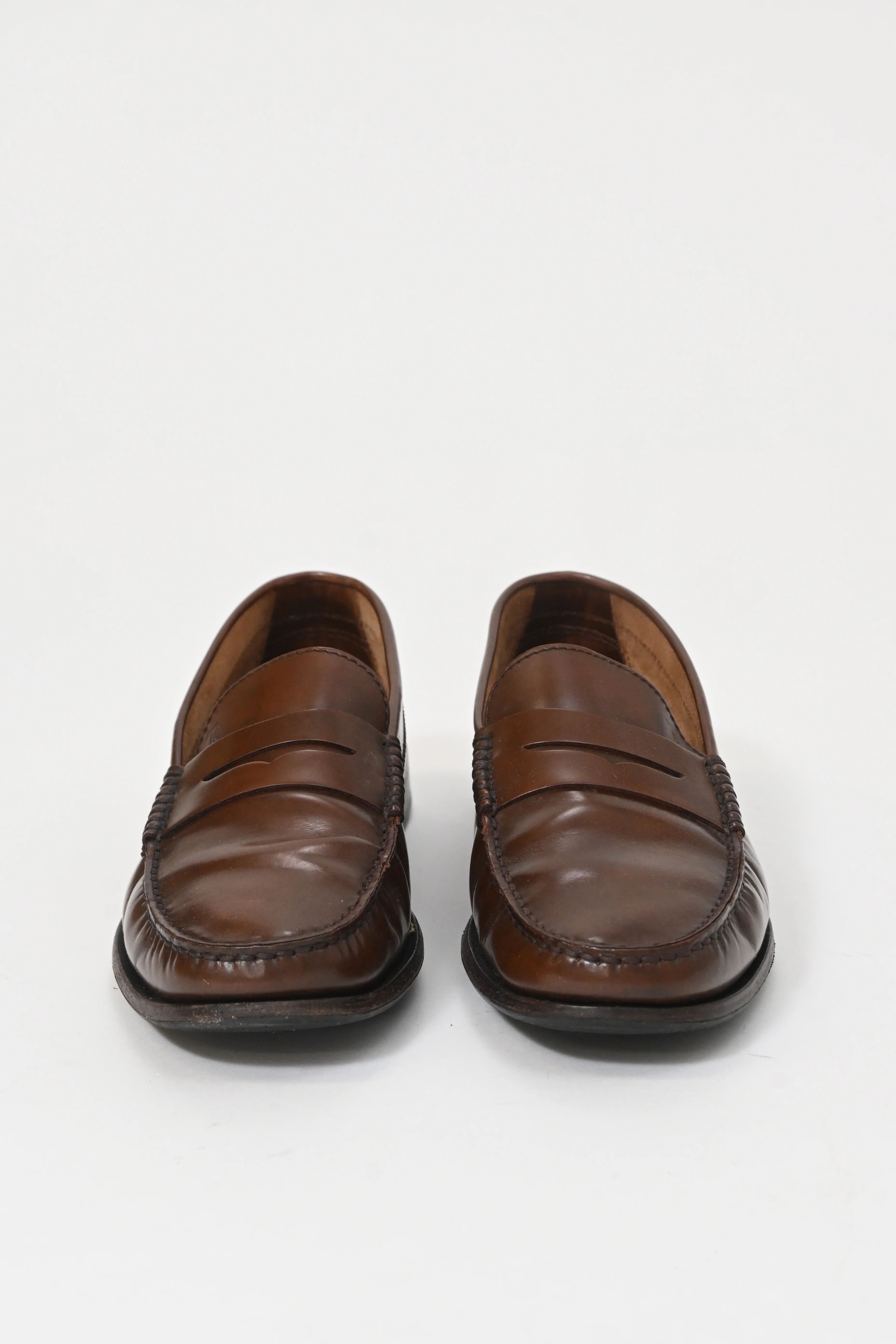 Men's  Tod's Logo-Embossed Polished Loafers in Brown Calfskin Leather - Image 9