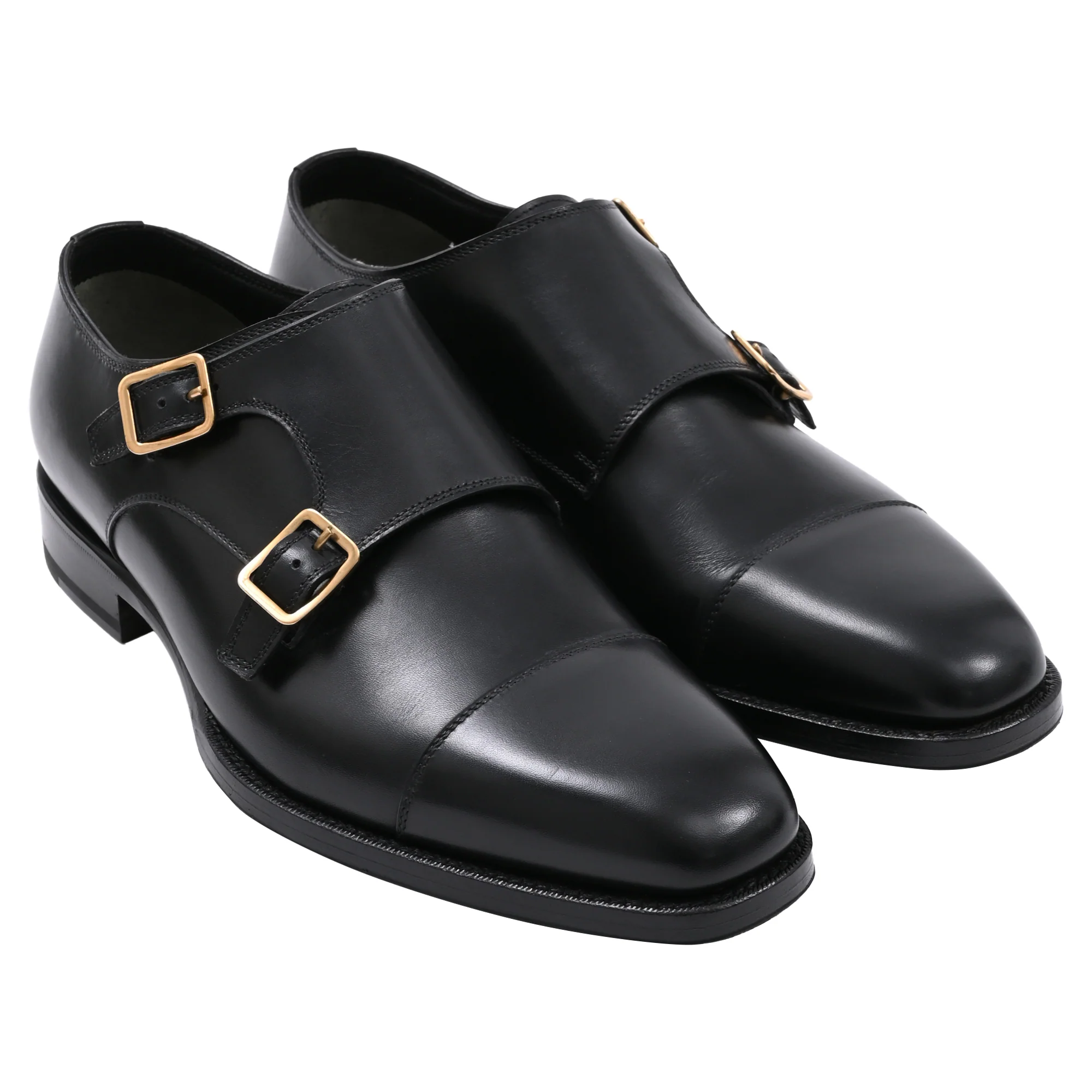 Men's Tom Ford Claydon Double-Monk-Strap Shoes in Black Leather - Image 4