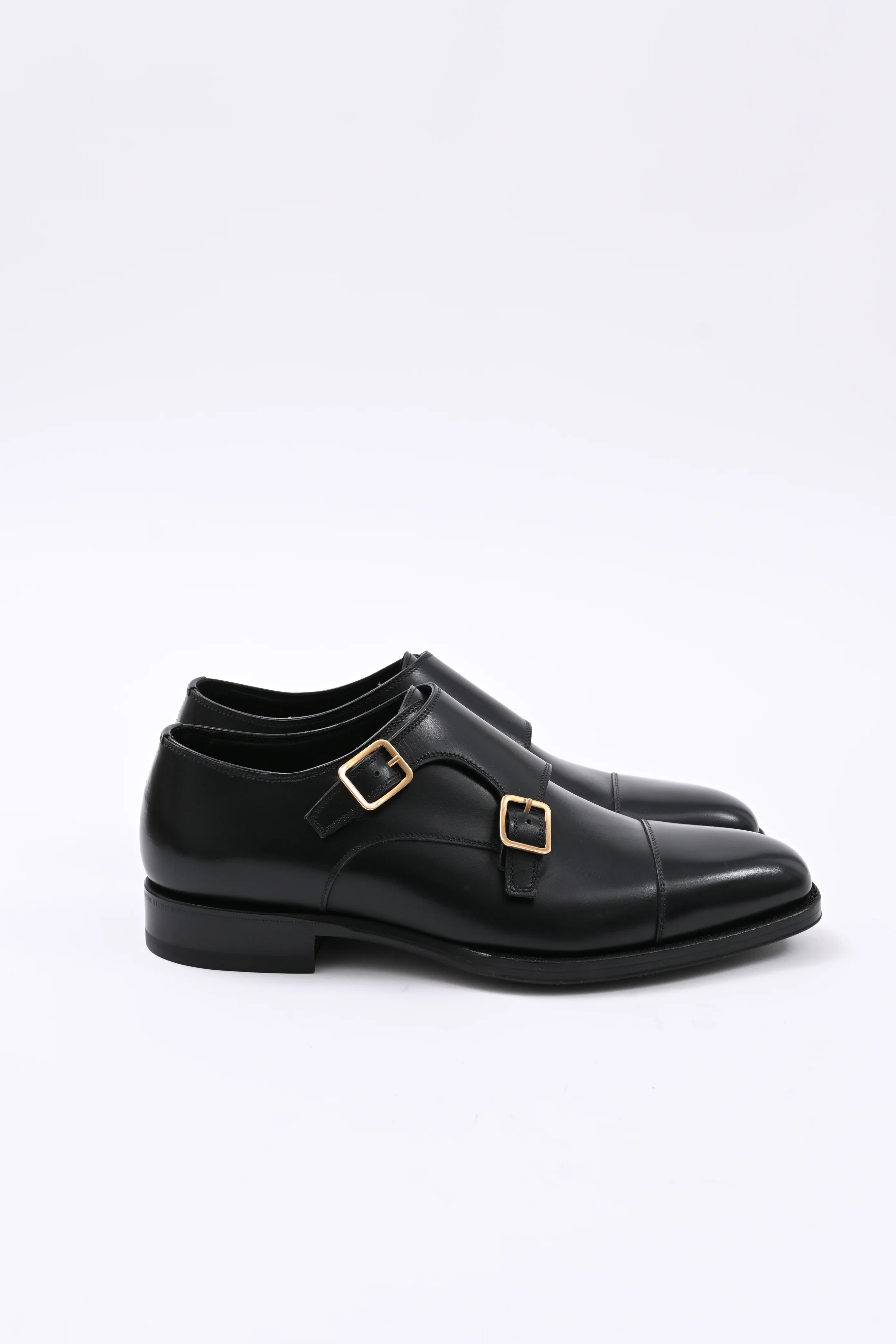 Men's Tom Ford Claydon Double-Monk-Strap Shoes in Black Leather - Image 9