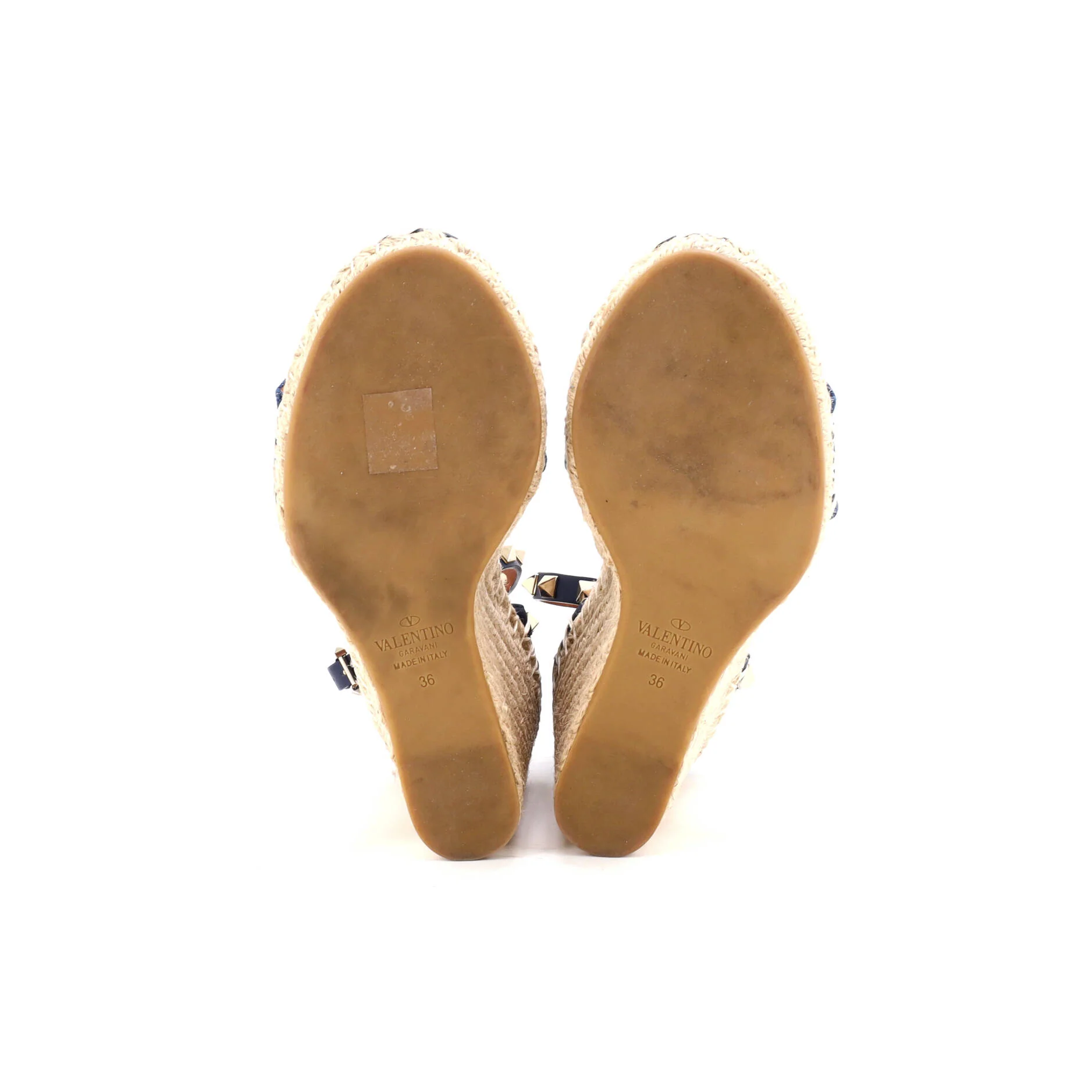 Women's Rockstud Wedge Espadrille Sandals Denim - Image 4